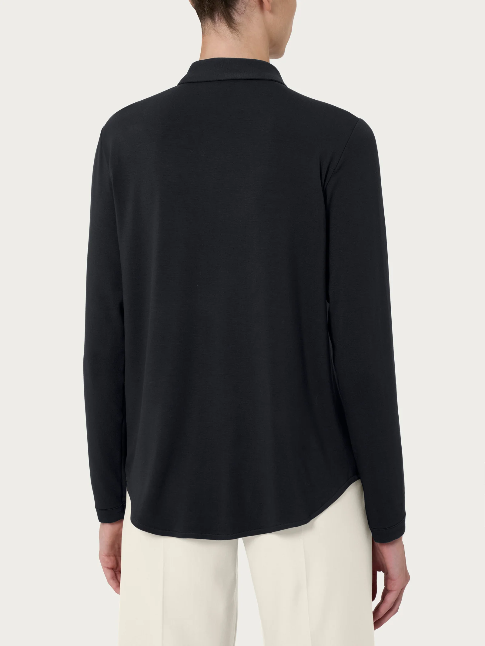 Camicia in Eco Viscosa - Nero - Image 2