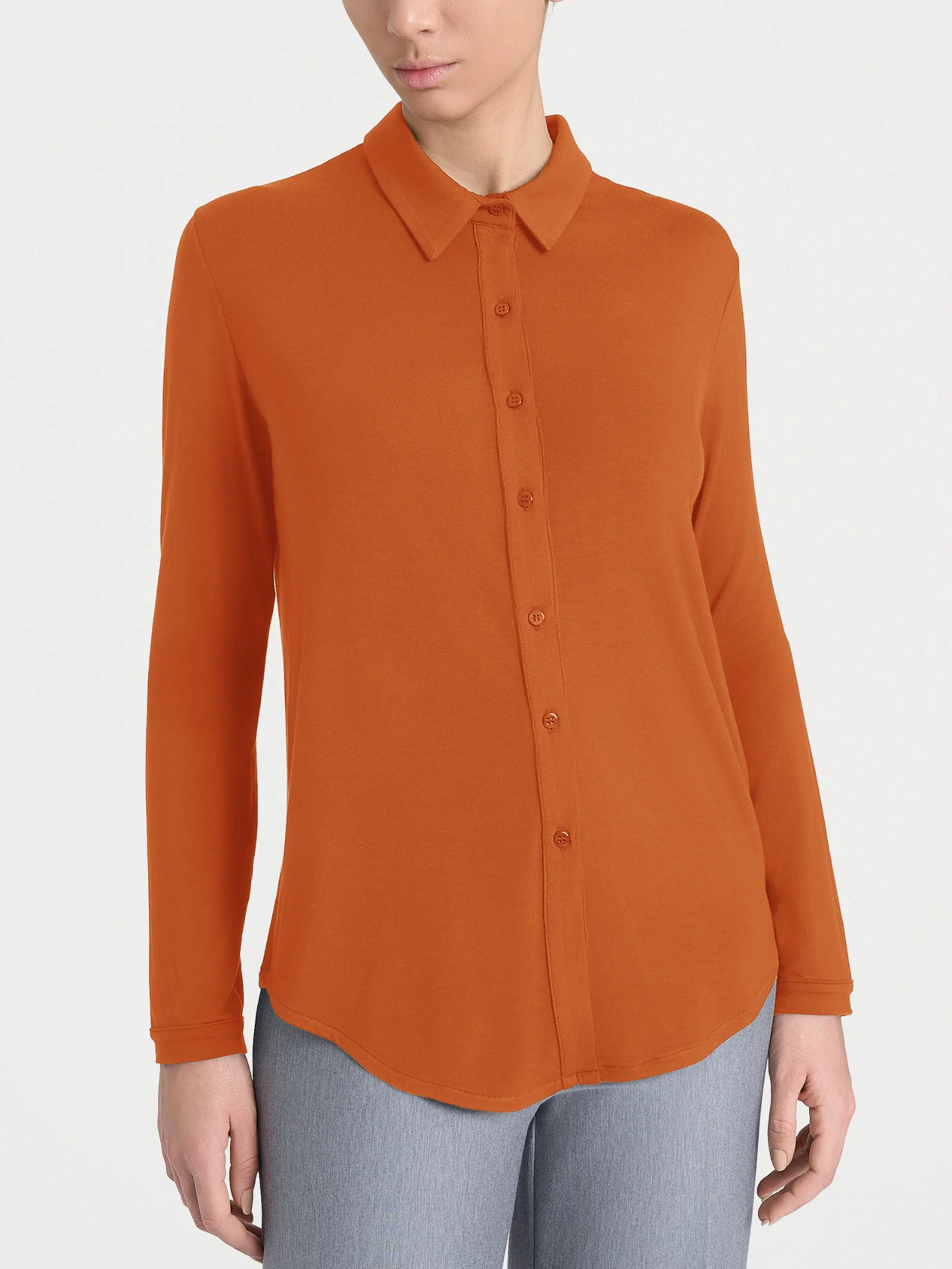Camicia in Eco Viscosa - Rust