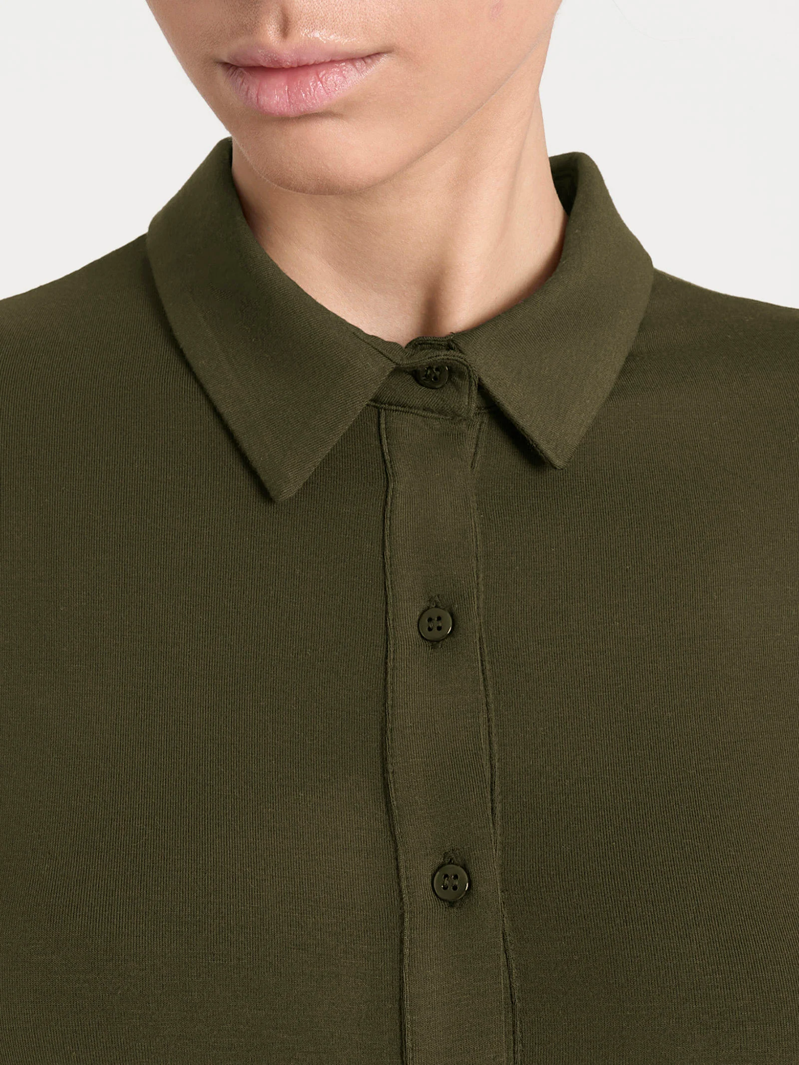 Camicia in Eco Viscosa - Dark Olive - Image 3