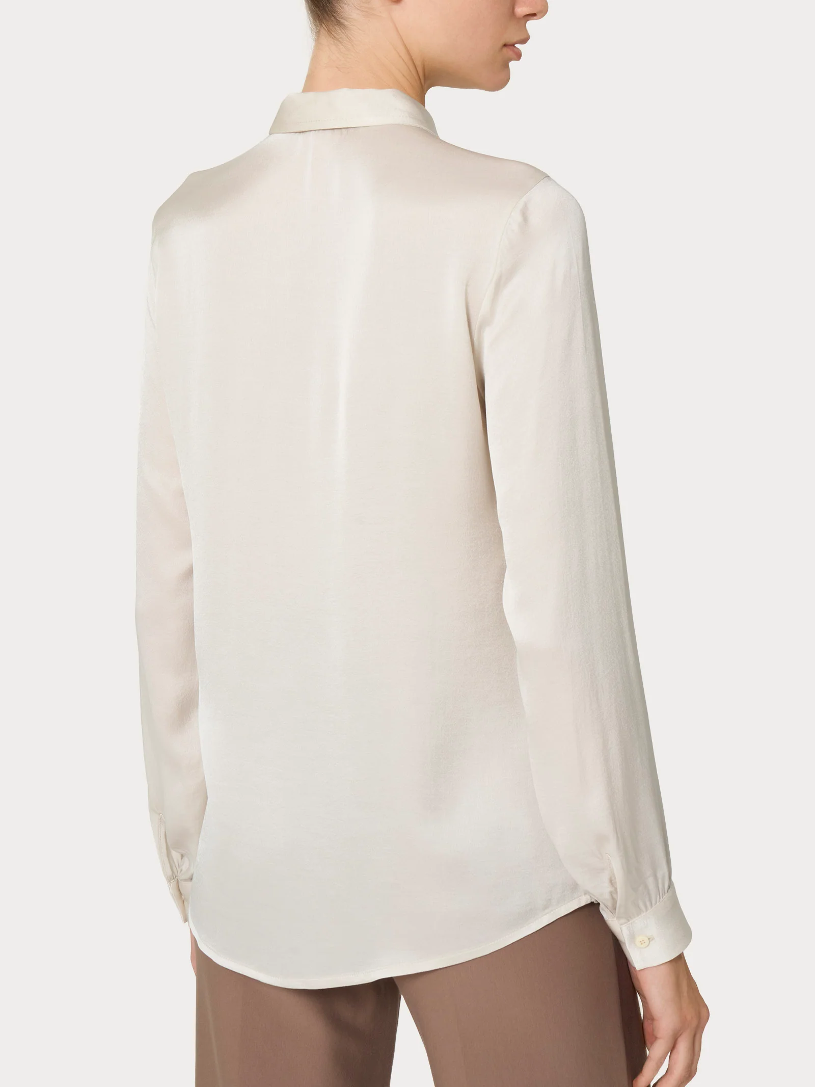 Camicia in EcoSeta - Champignon - Image 2