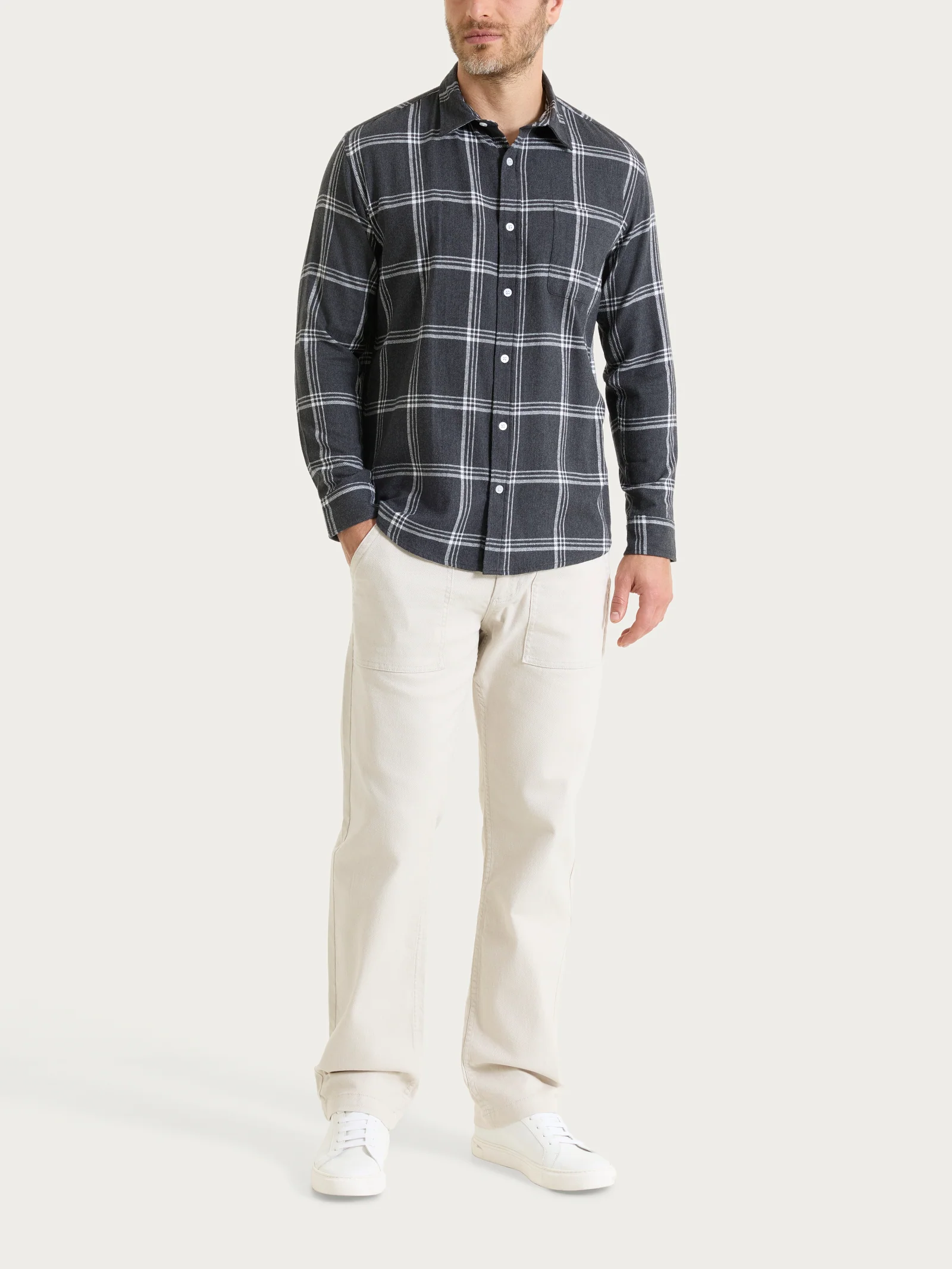 Camicia tartan in Cotton Flannel - Fant.Antracite - Image 4
