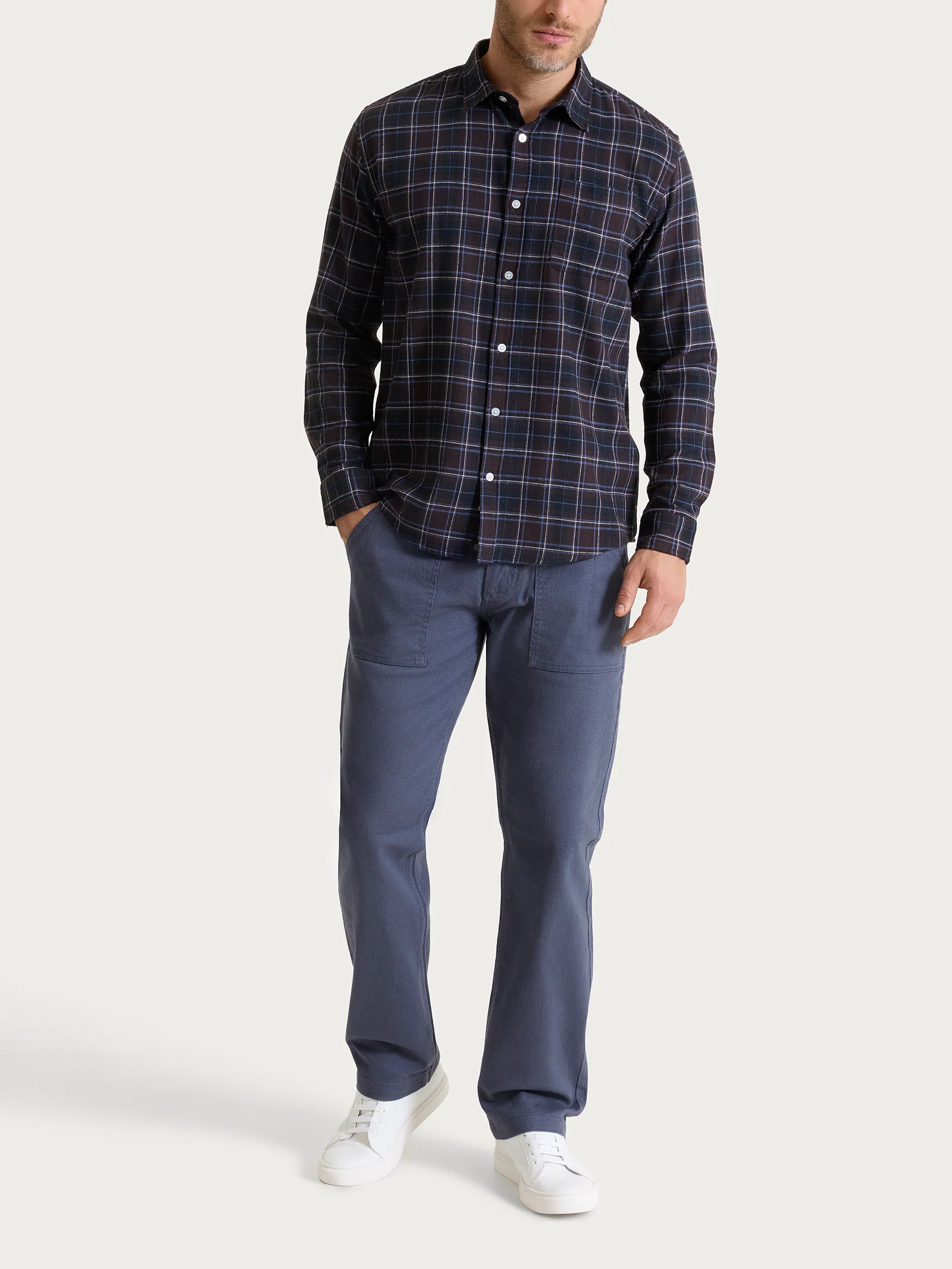 Camicia tartan in Cotton Flannel - Fant. Chocolate Torte - Image 4
