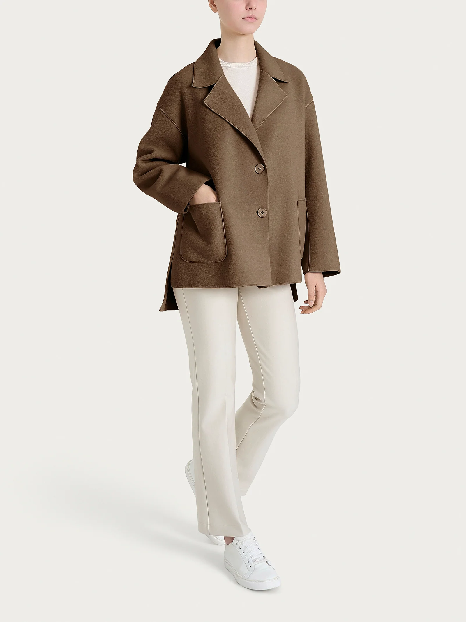 Cappotto caban in Vegan Wool - Rain Drum - Image 5