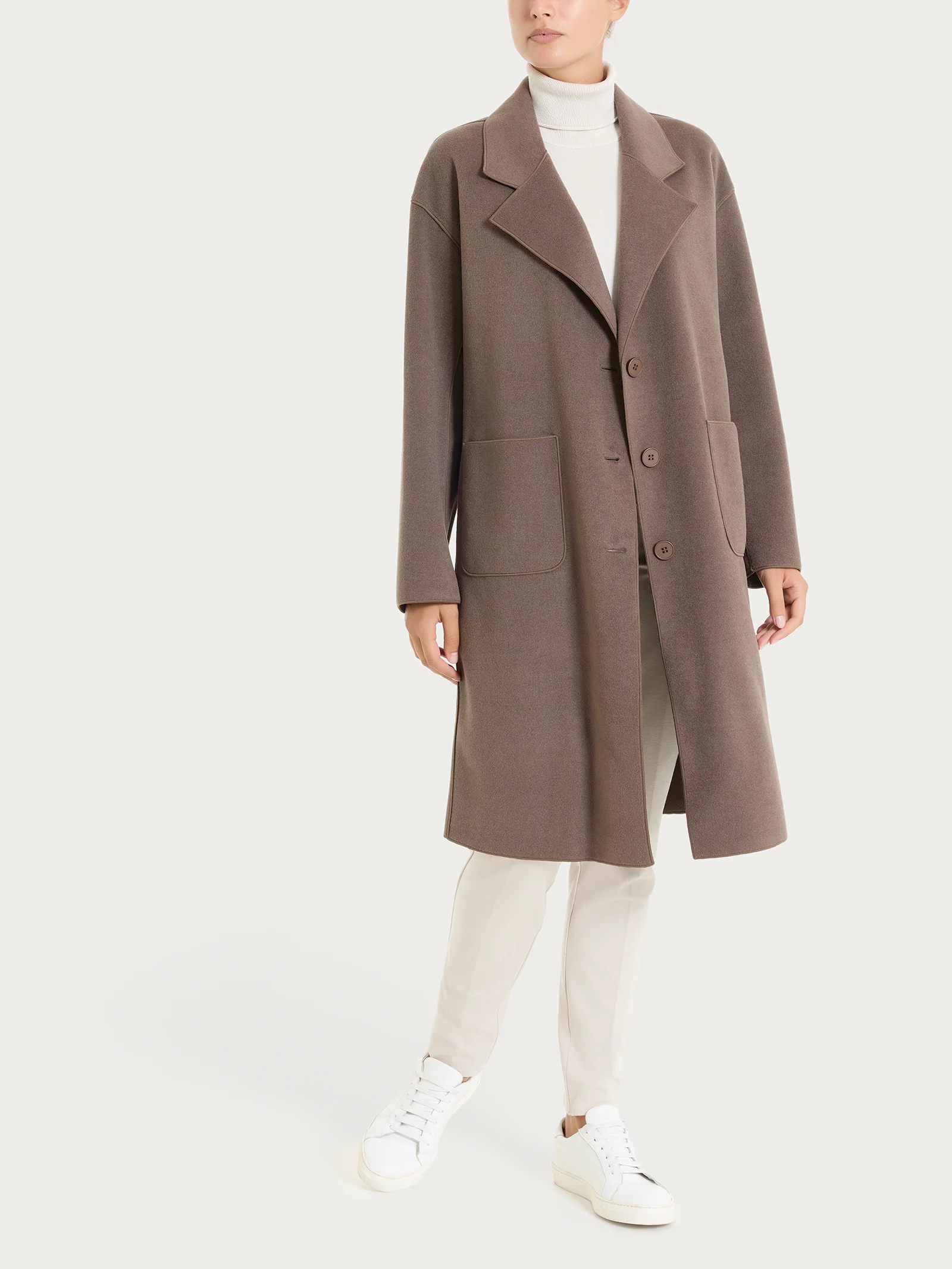 Cappotto con bottoni in Vegan Wool - Rain Drum - Image 4