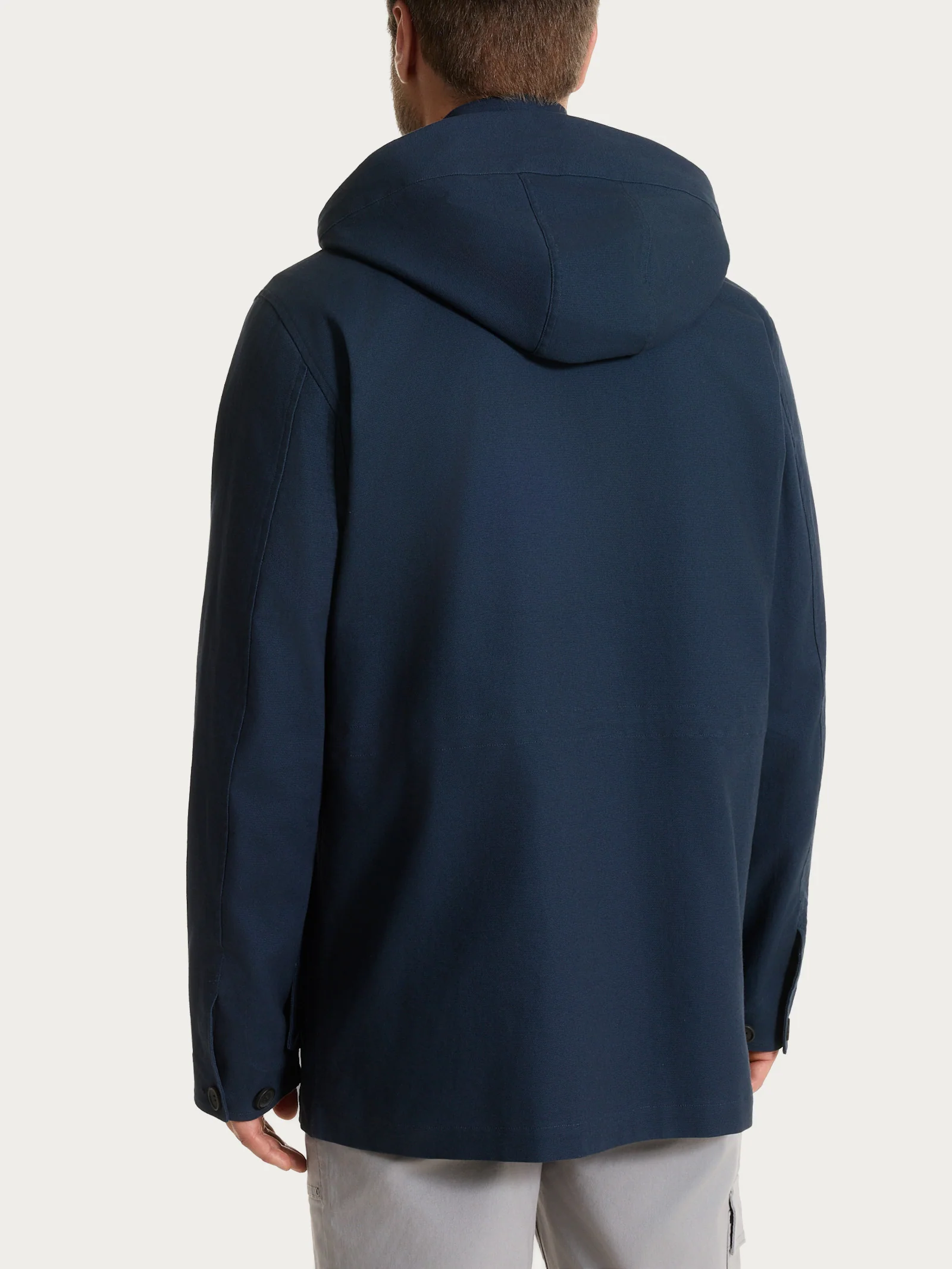 Cappotto con cappuccio In Canvas Stretch - Outer Space - Image 2