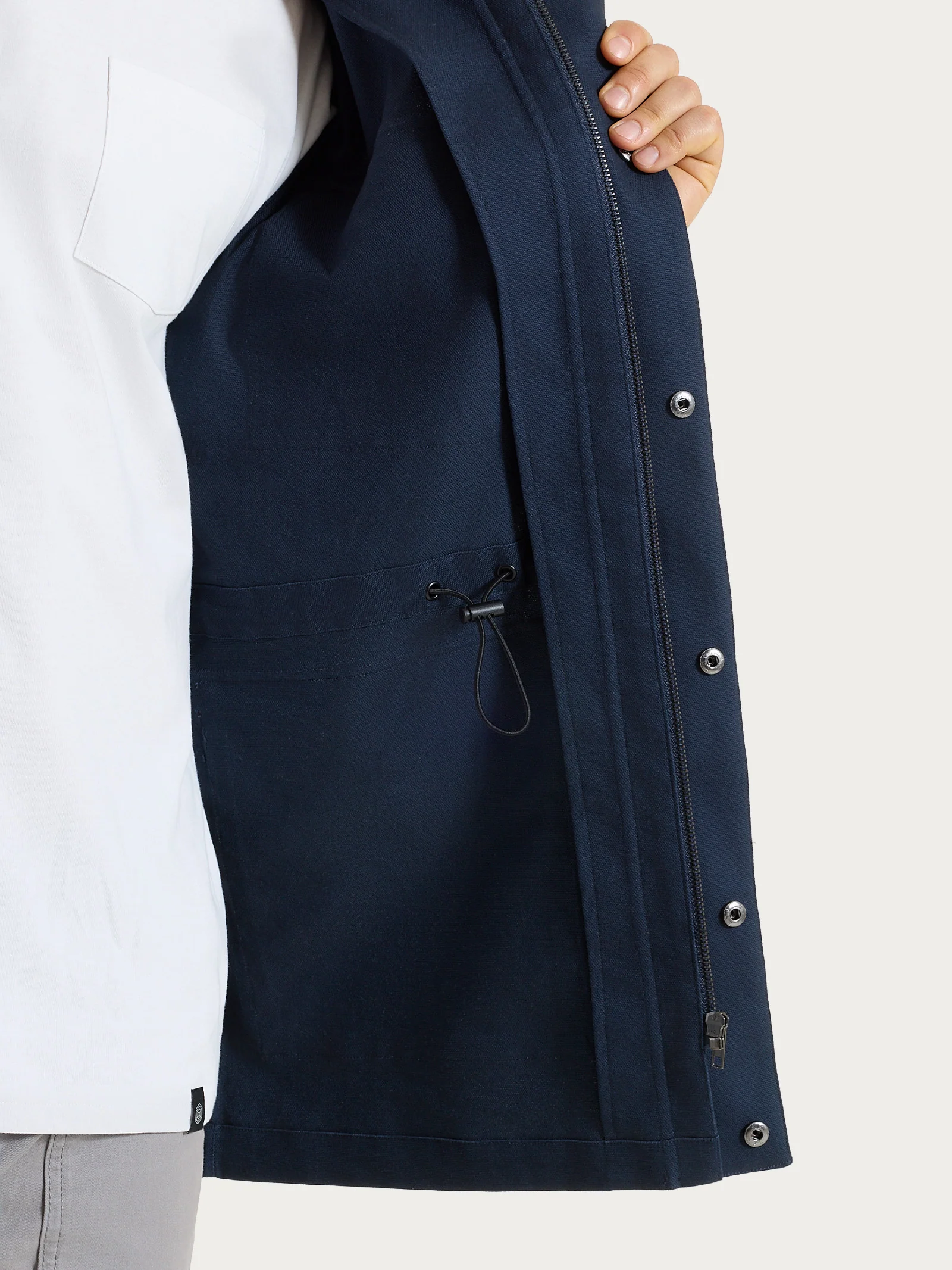 Cappotto con cappuccio In Canvas Stretch - Outer Space - Image 4