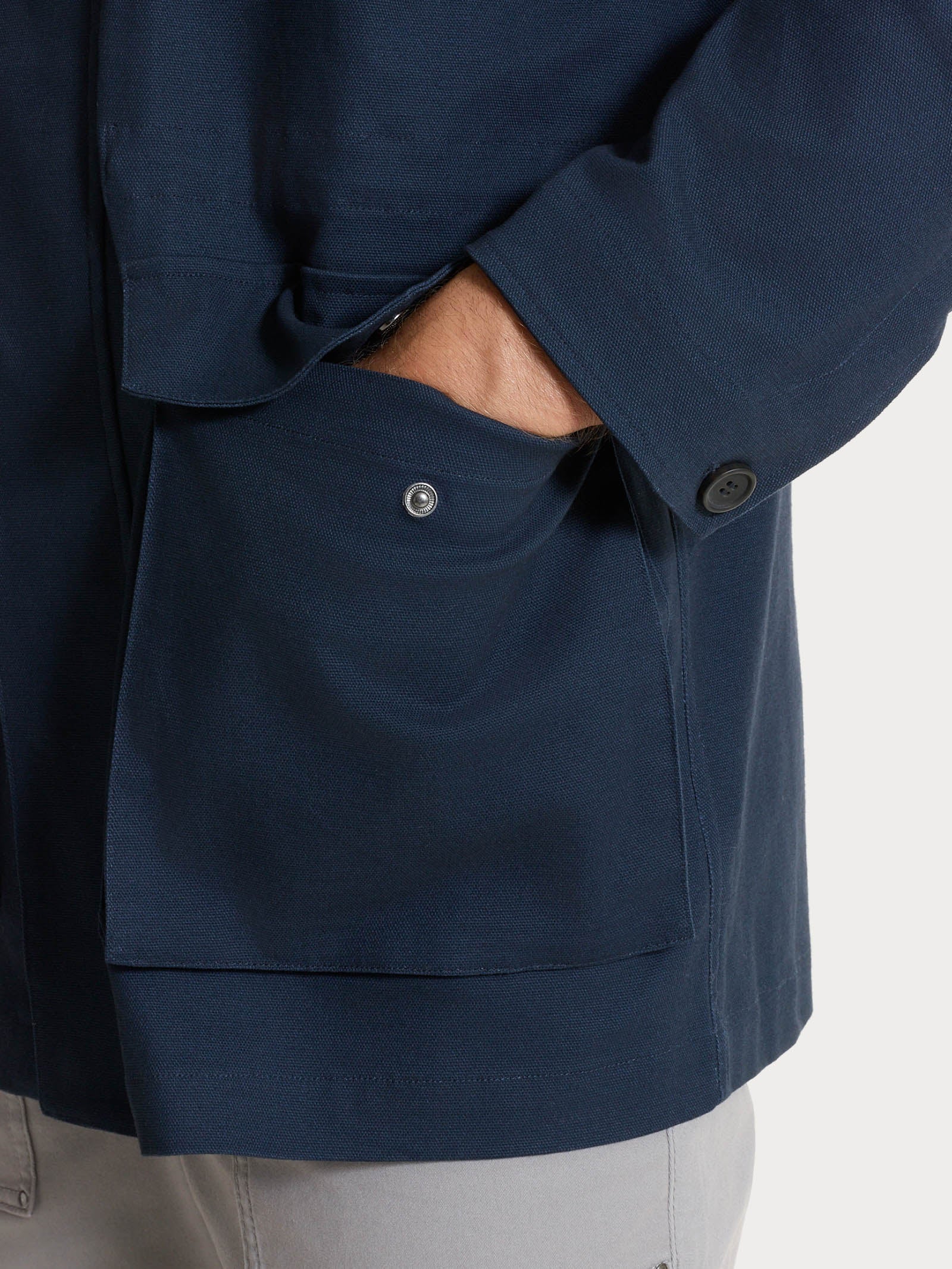Cappotto con cappuccio In Canvas Stretch - Outer Space - Image 6