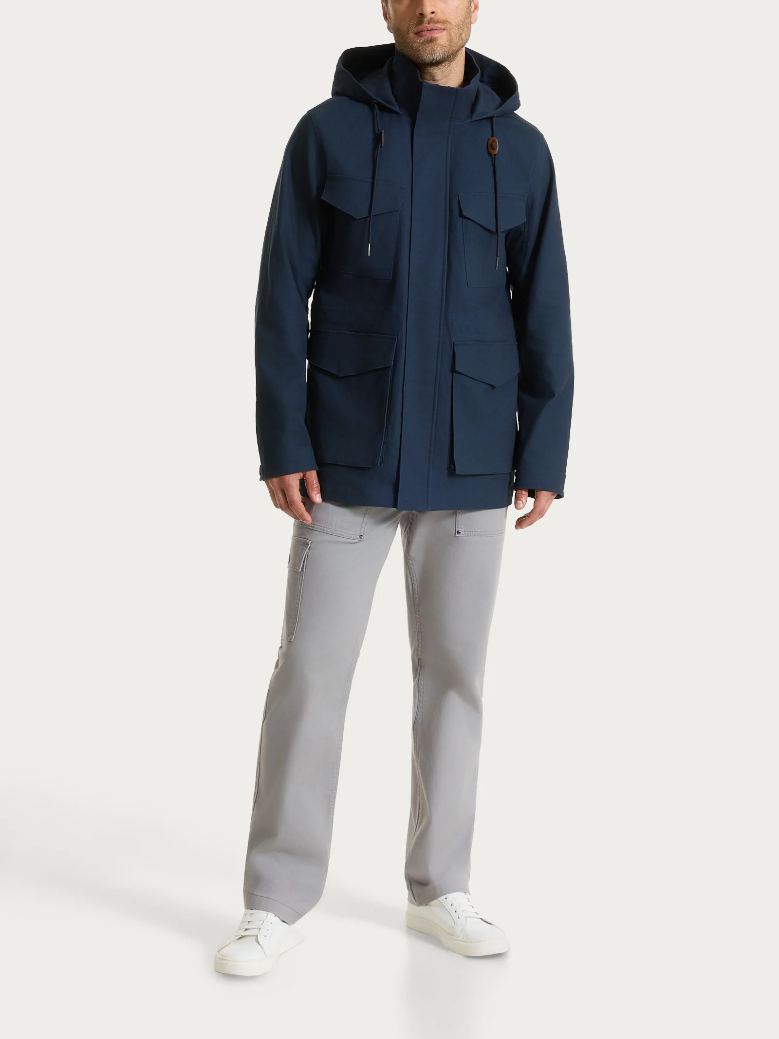 Cappotto con cappuccio In Canvas Stretch - Outer Space - Image 9