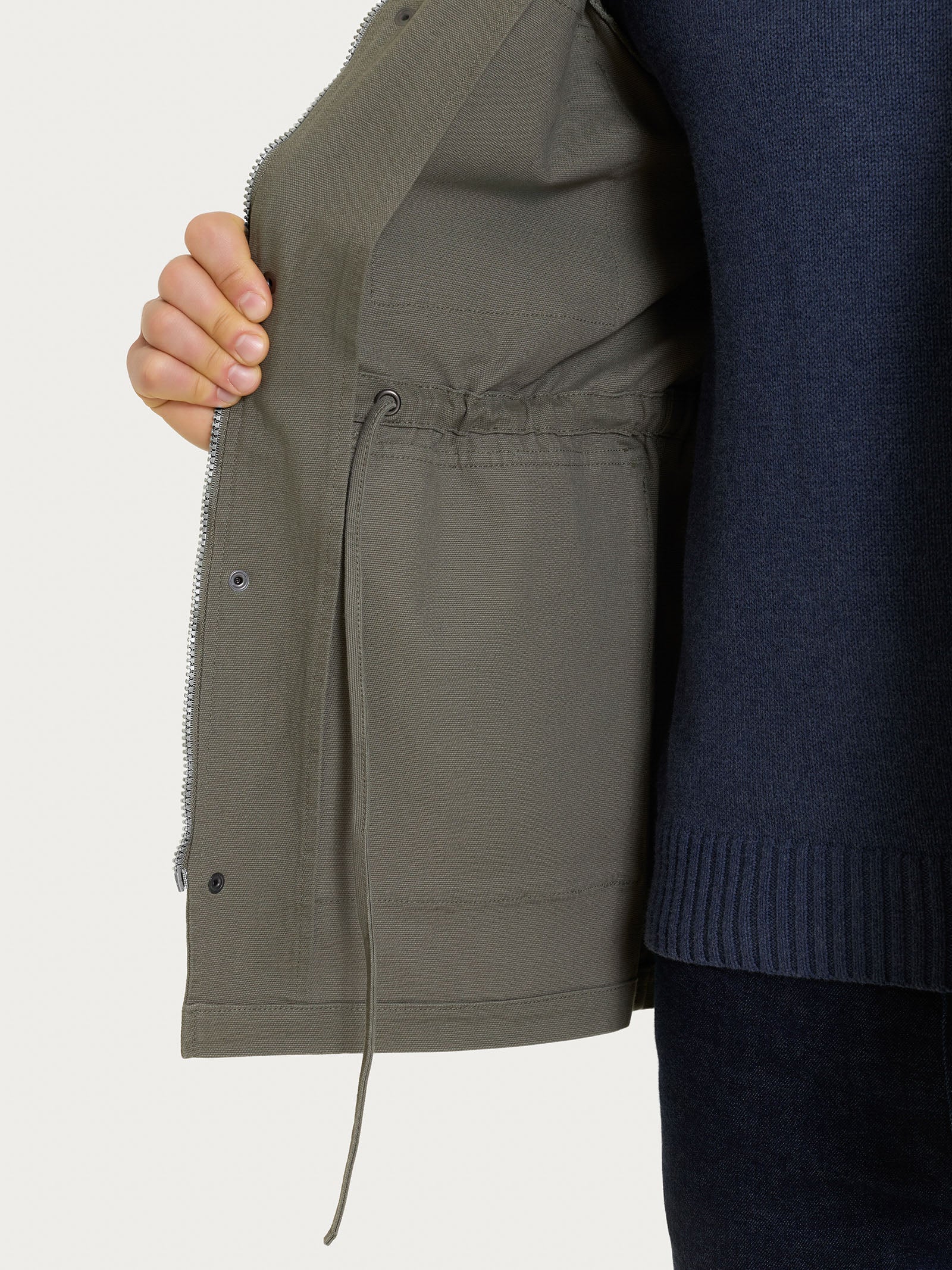 Cappotto con cappuccio In Canvas Stretch - Seagrass - Image 11