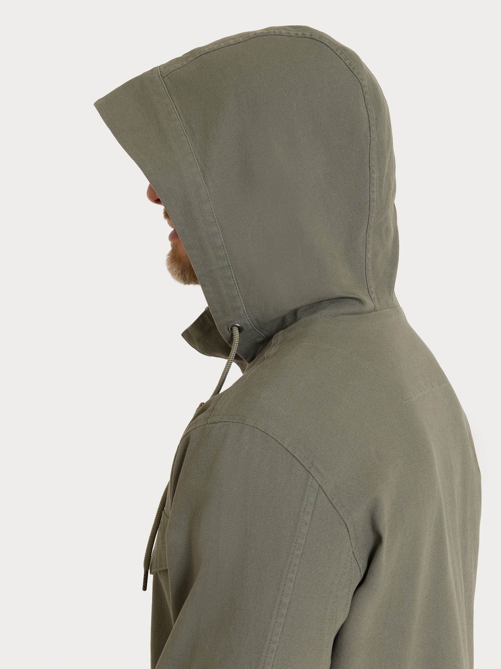 Cappotto con cappuccio In Canvas Stretch - Seagrass - Image 9