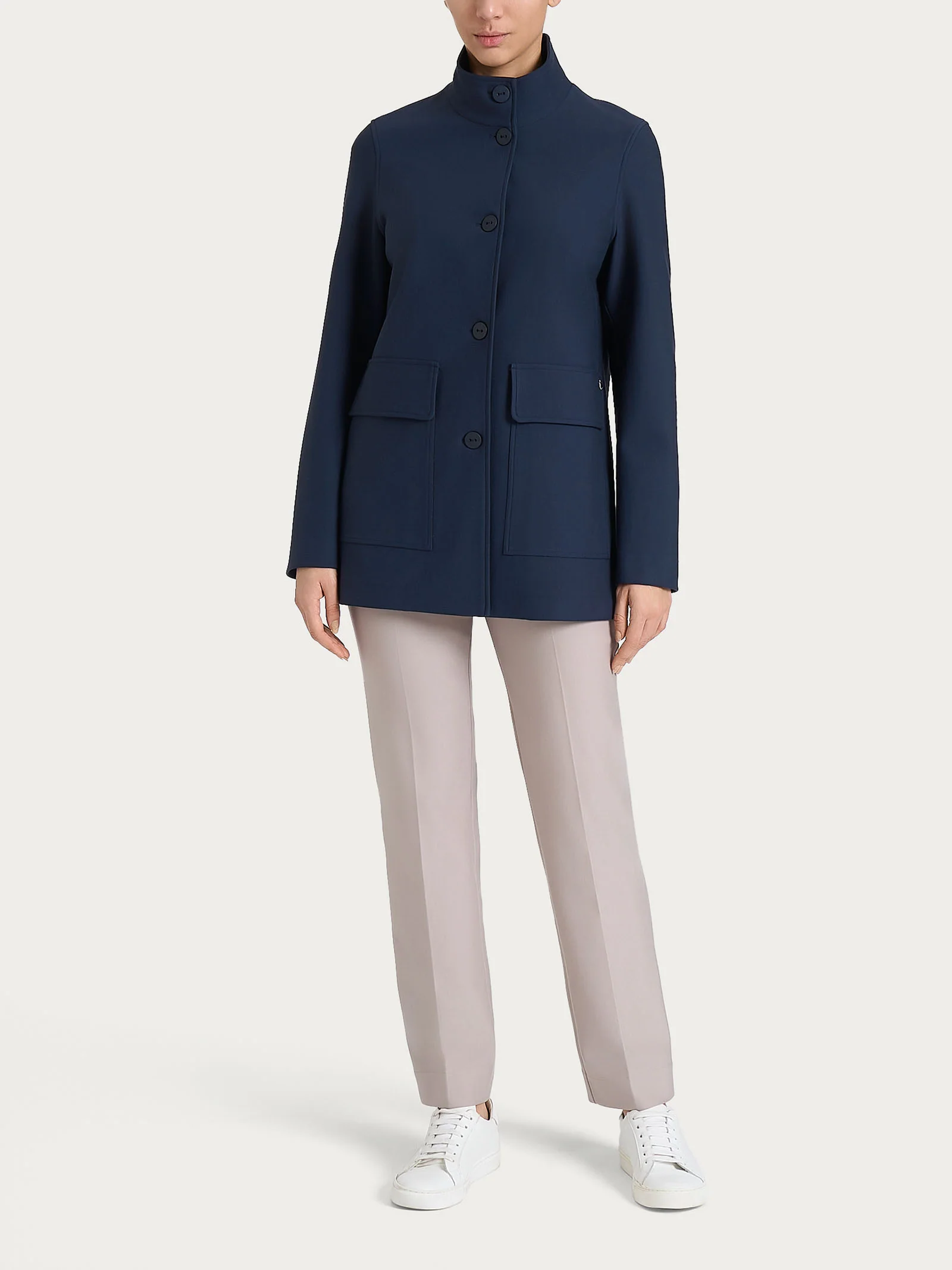 Cappotto corto con bottoni in Compact - Pine Bark - Image 4