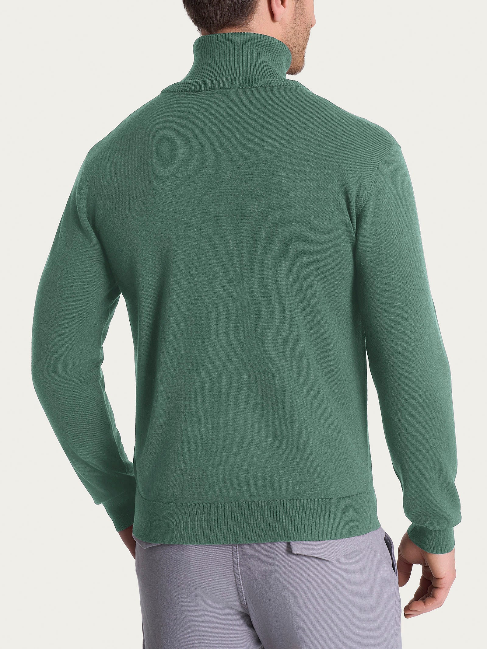 Cardigan a maglia unita in Merino Soft - Dark Forest  - Image 2