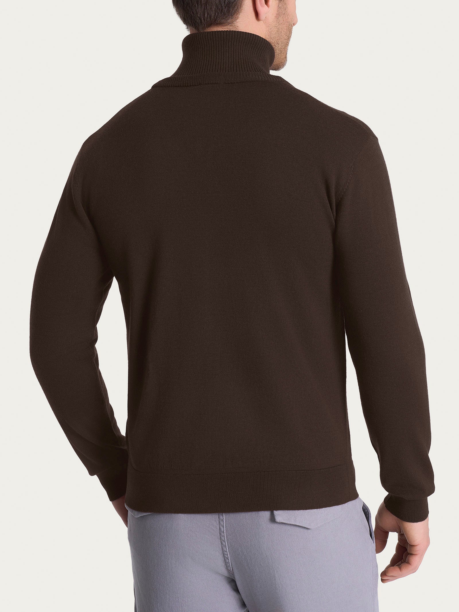 Cardigan a maglia unita in Merino Soft - Chocolate Torte - Image 2