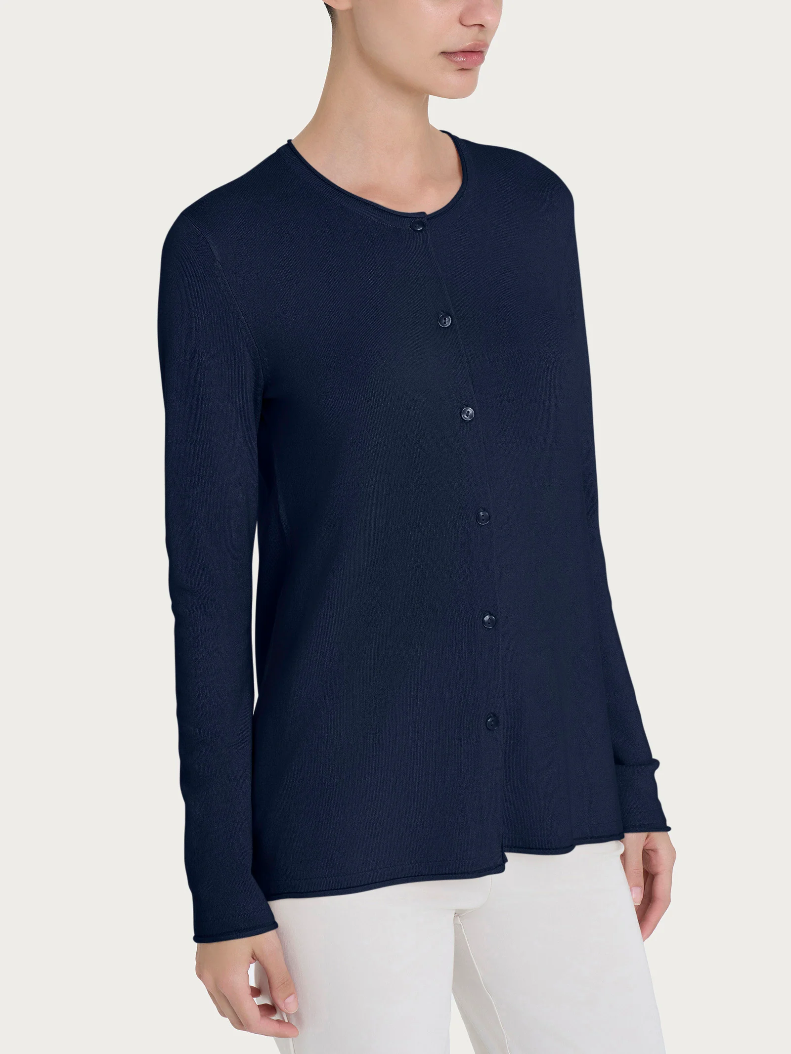 Cardigan aperto con bottoni in Summertime - Bleu