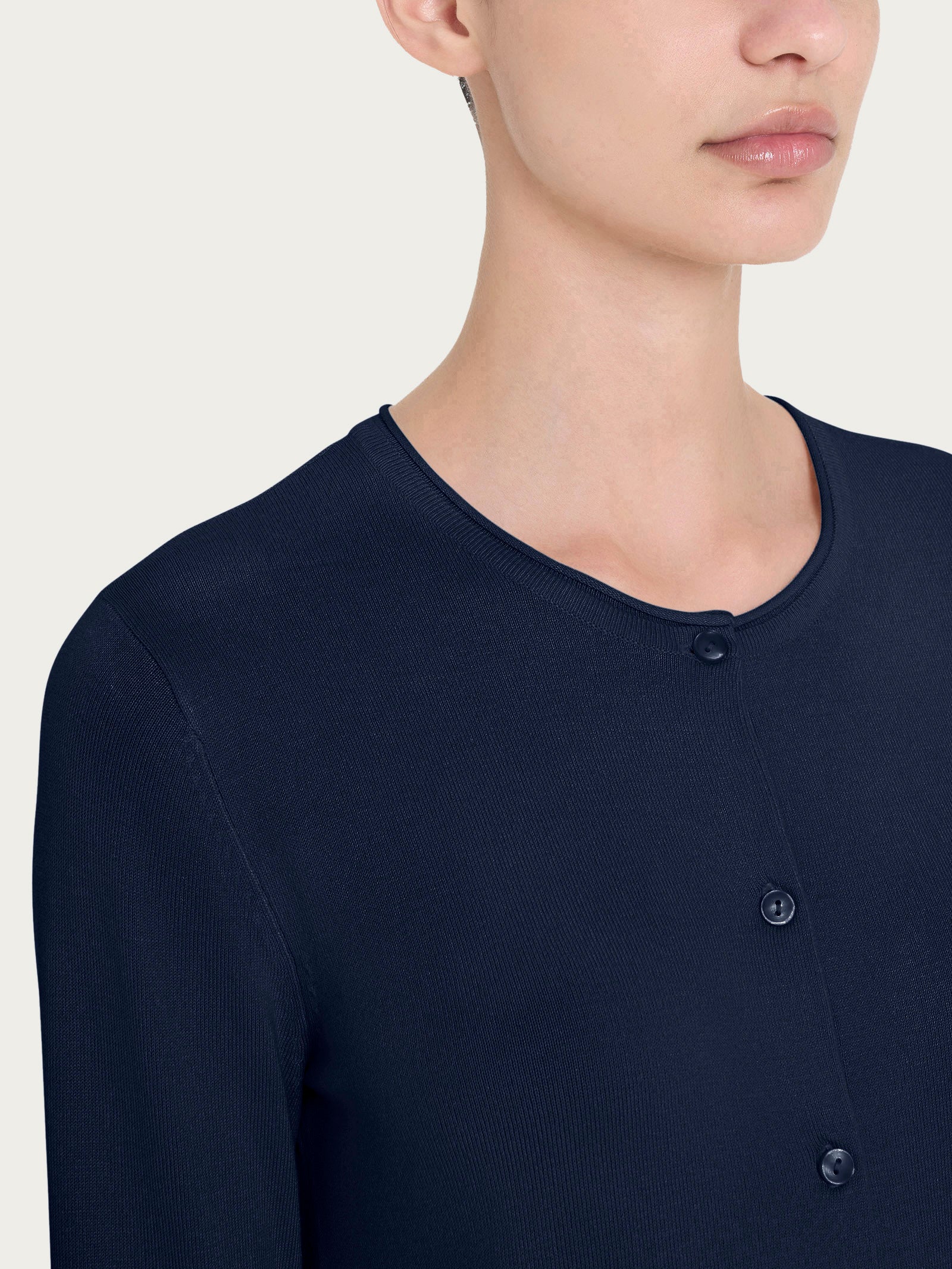 Cardigan aperto con bottoni in Summertime - Bleu - Image 3