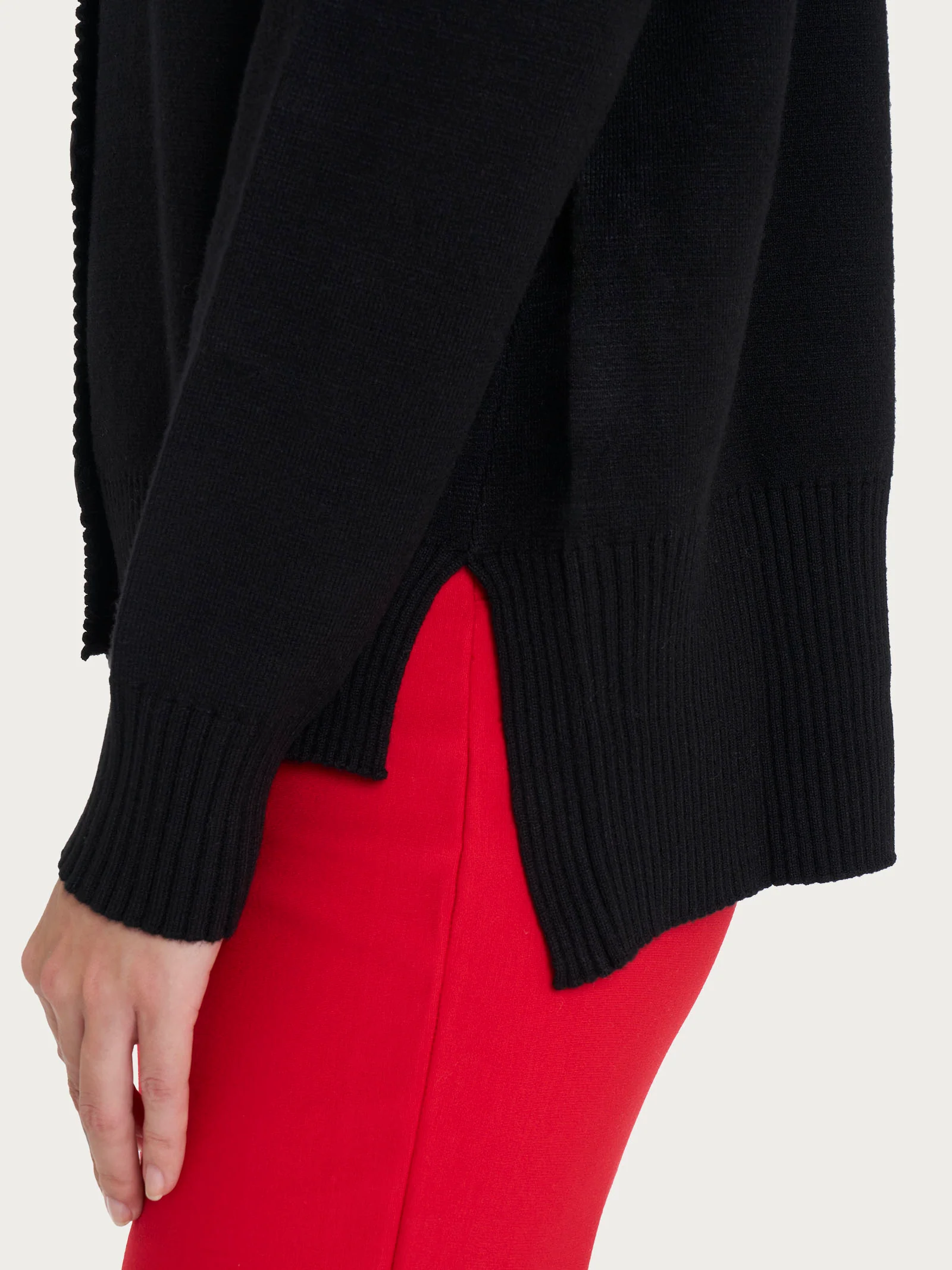 Cardigan aperto con bottoni in super soft - Nero - Image 3