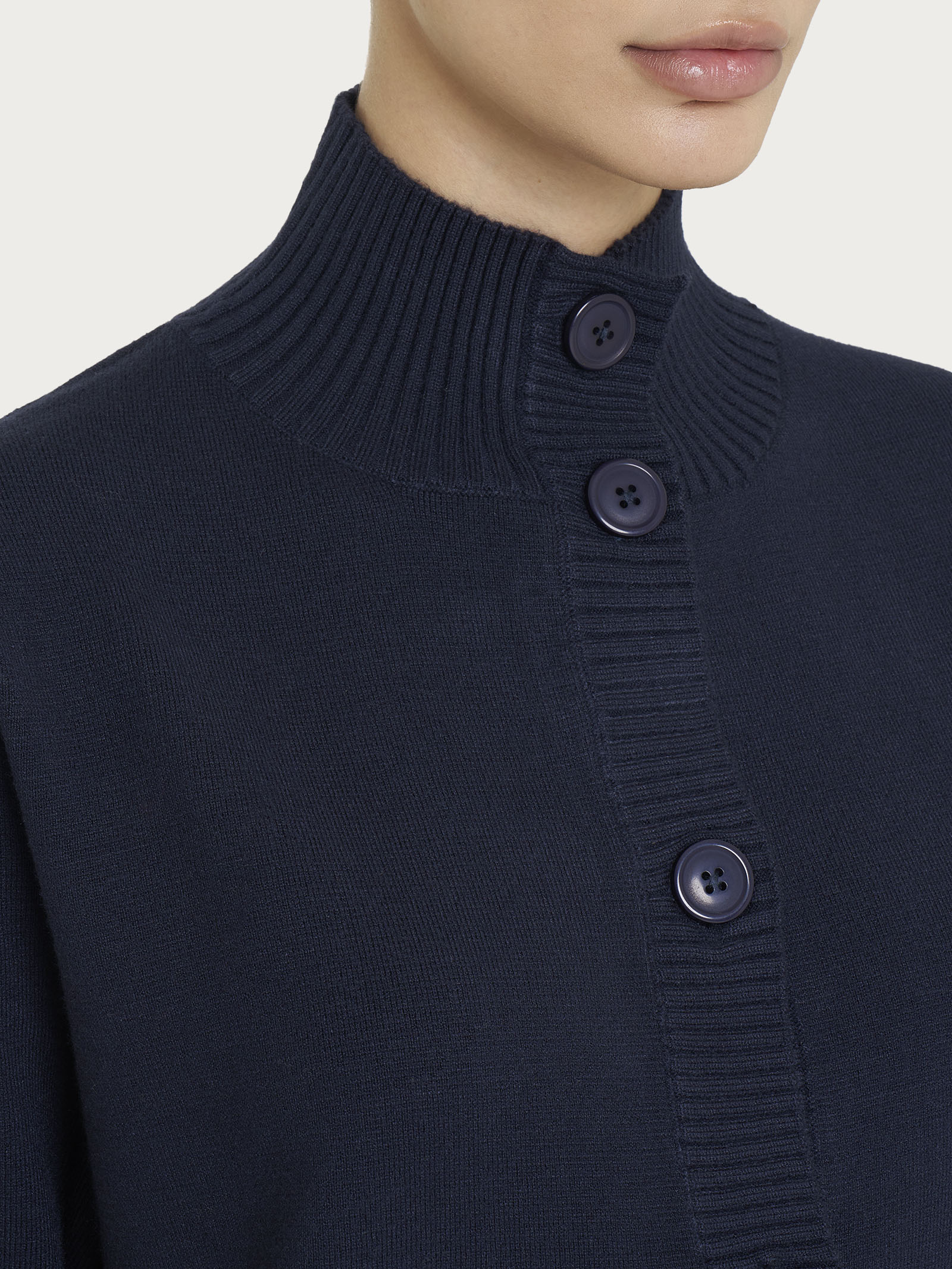 Cardigan aperto con bottoni in super soft - Bleu - Image 3