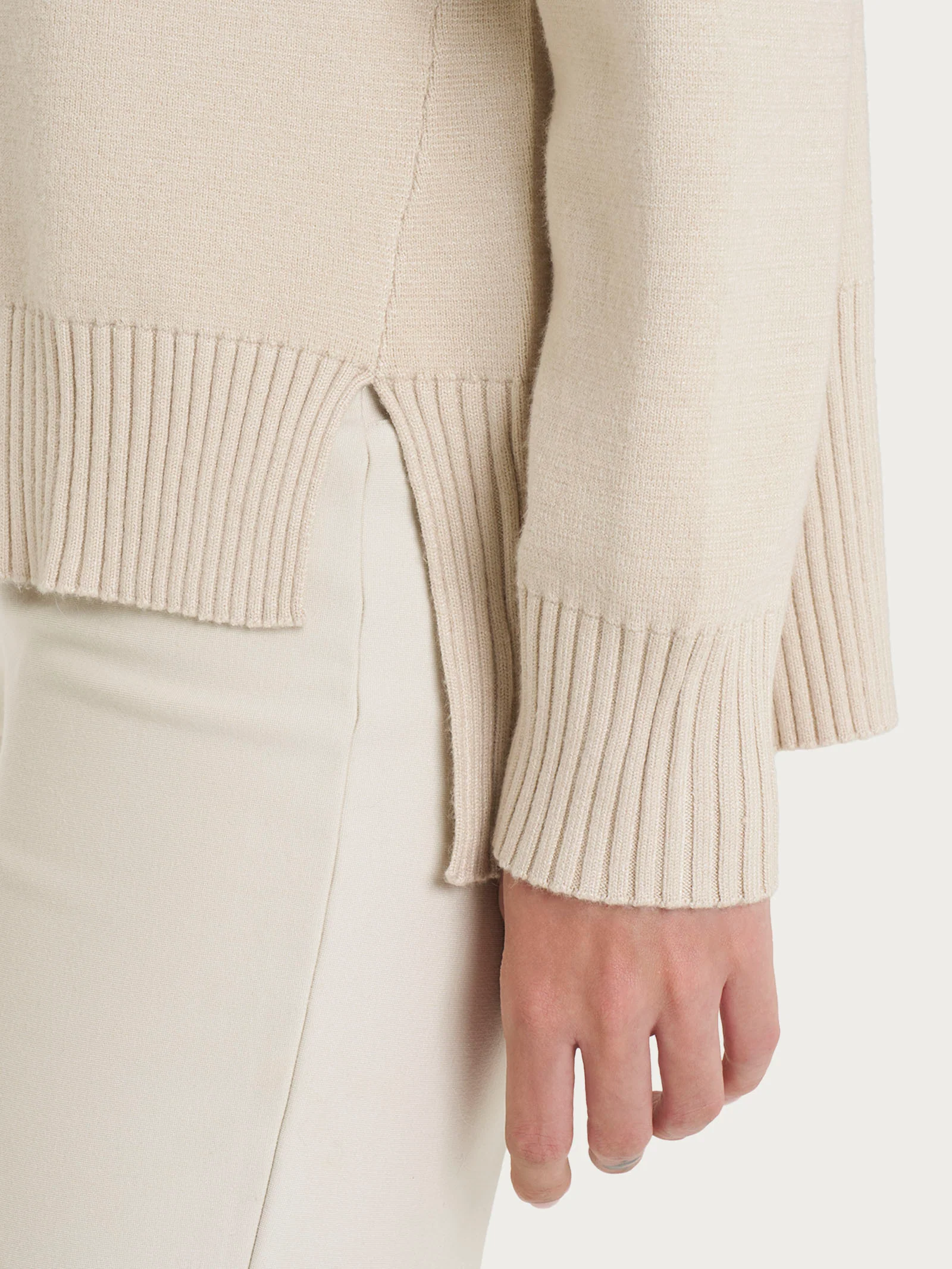 Cardigan aperto con bottoni in super soft - Champignon - Image 3