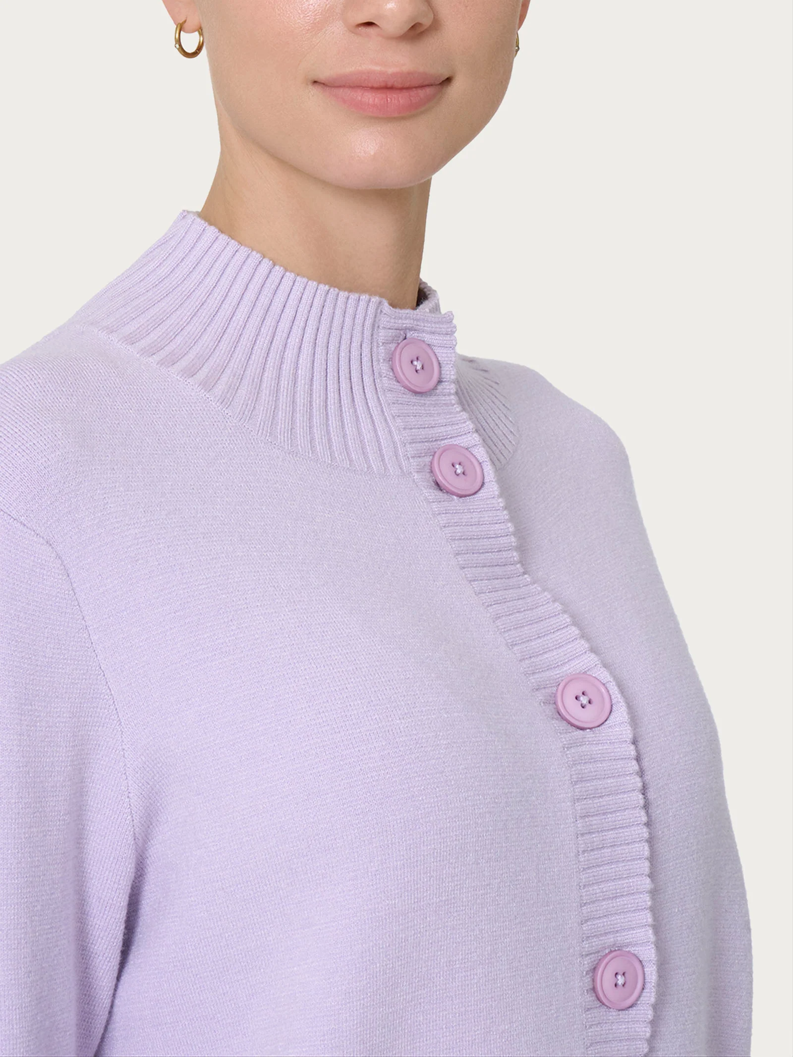 Cardigan aperto con bottoni in super soft - Orchid Petal - Image 3