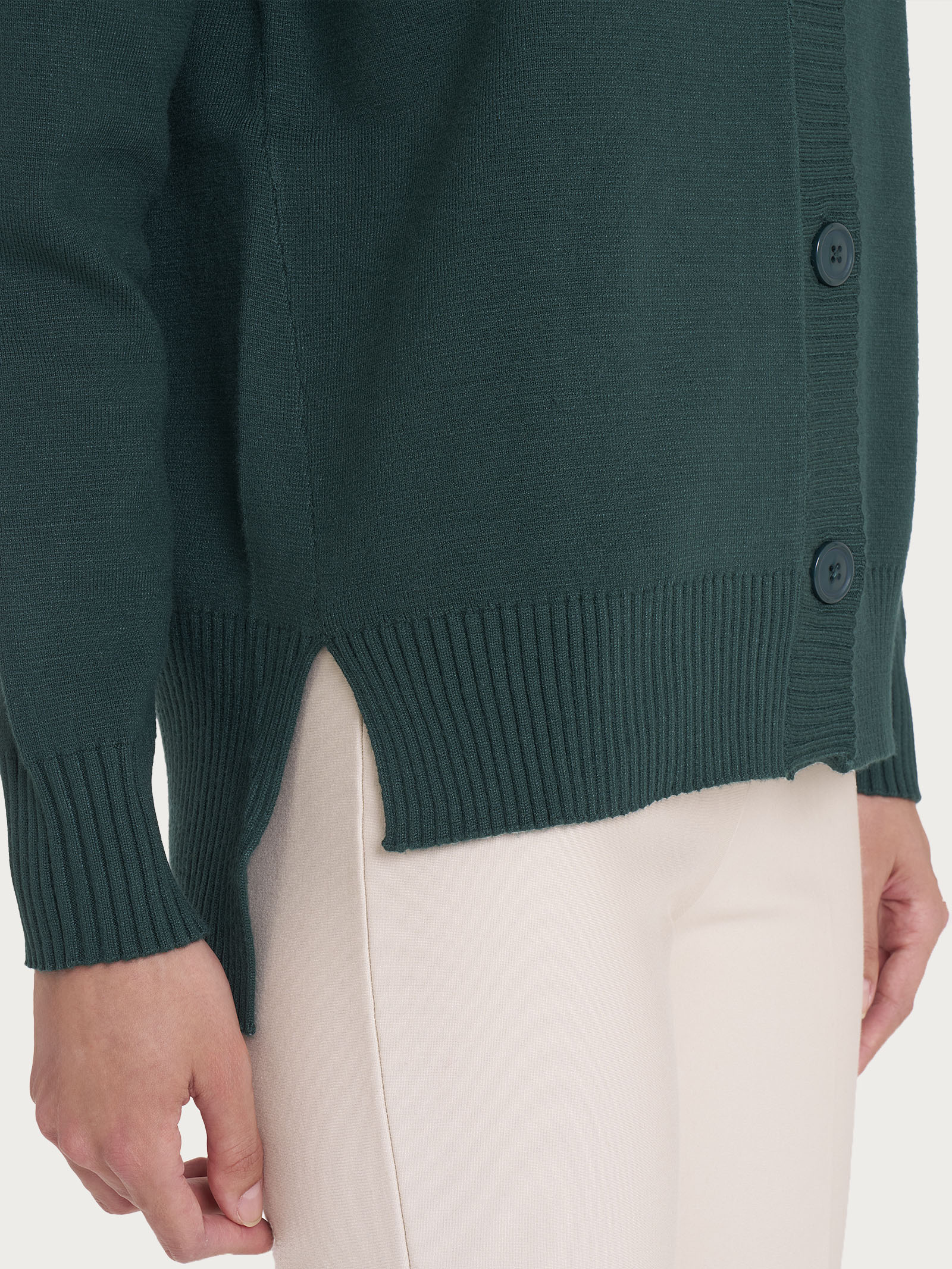 Cardigan aperto con bottoni in super soft - Rain Forest - Image 3