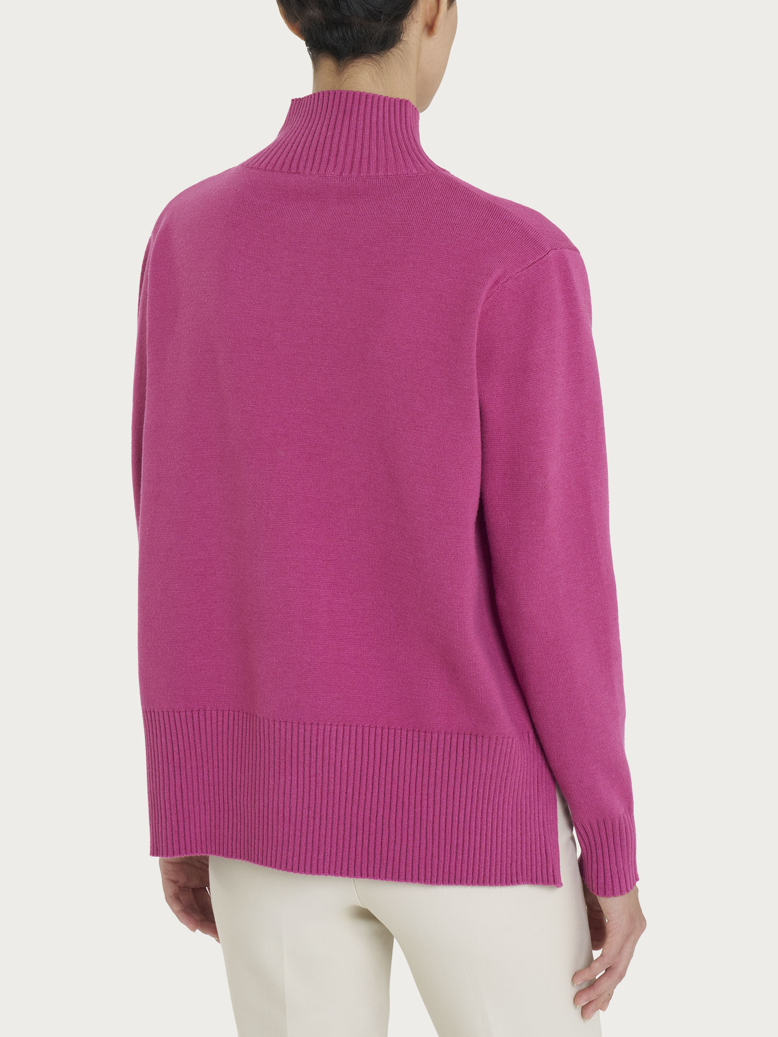 Cardigan aperto con bottoni in super soft - Red Violet - Image 2