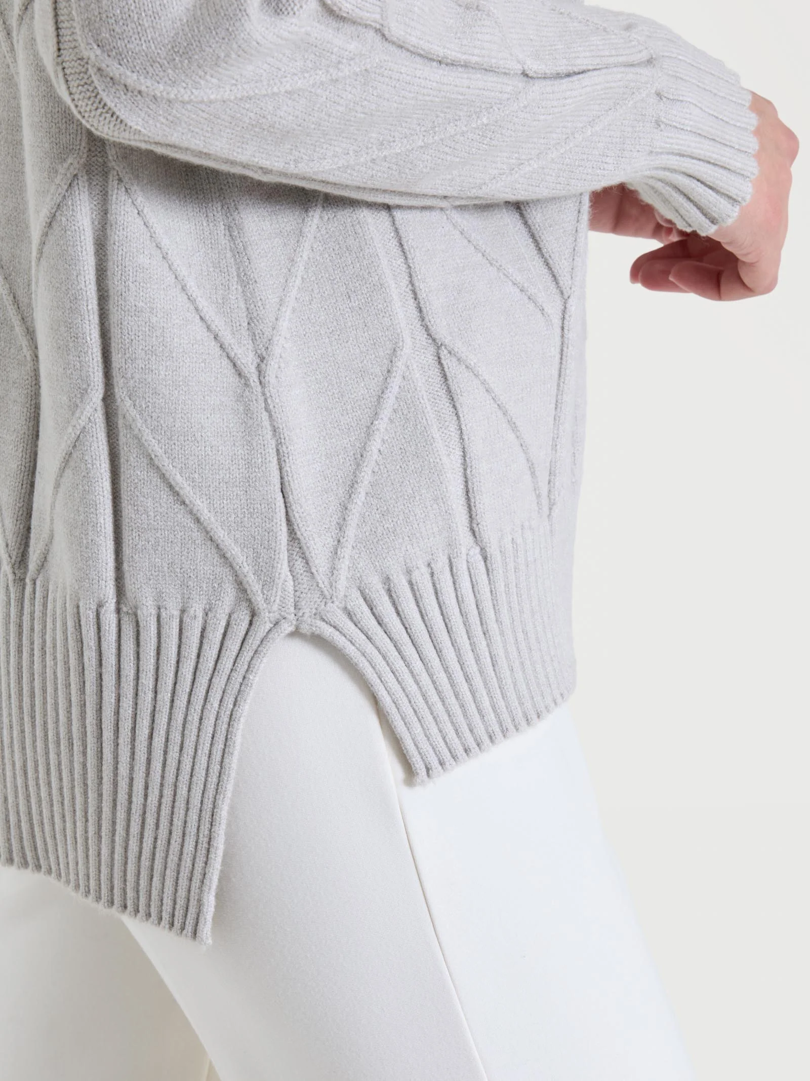 Cardigan aperto con punto spiga in Super Soft - CHAMPIGNON MEL. - Image 3