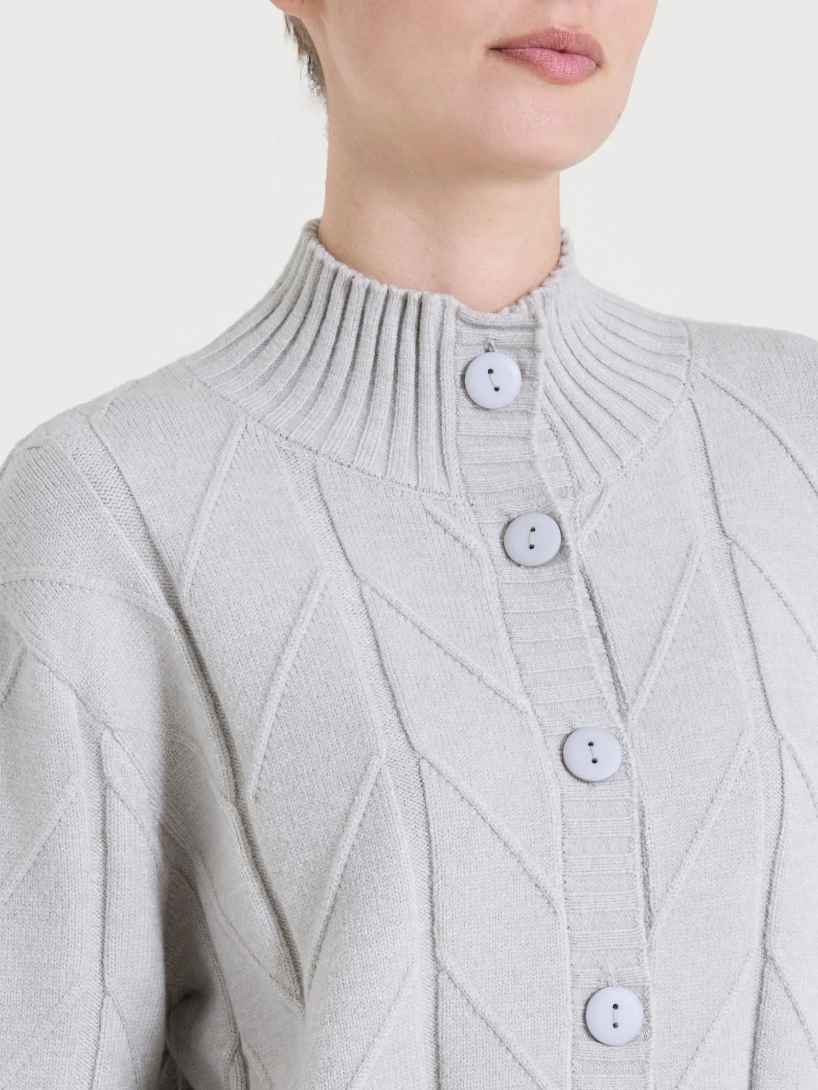 Cardigan aperto con punto spiga in Super Soft - CHAMPIGNON MEL. - Image 4