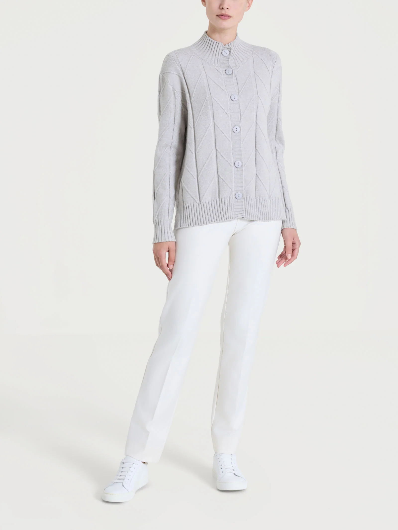 Cardigan aperto con punto spiga in Super Soft - CHAMPIGNON MEL. - Image 6