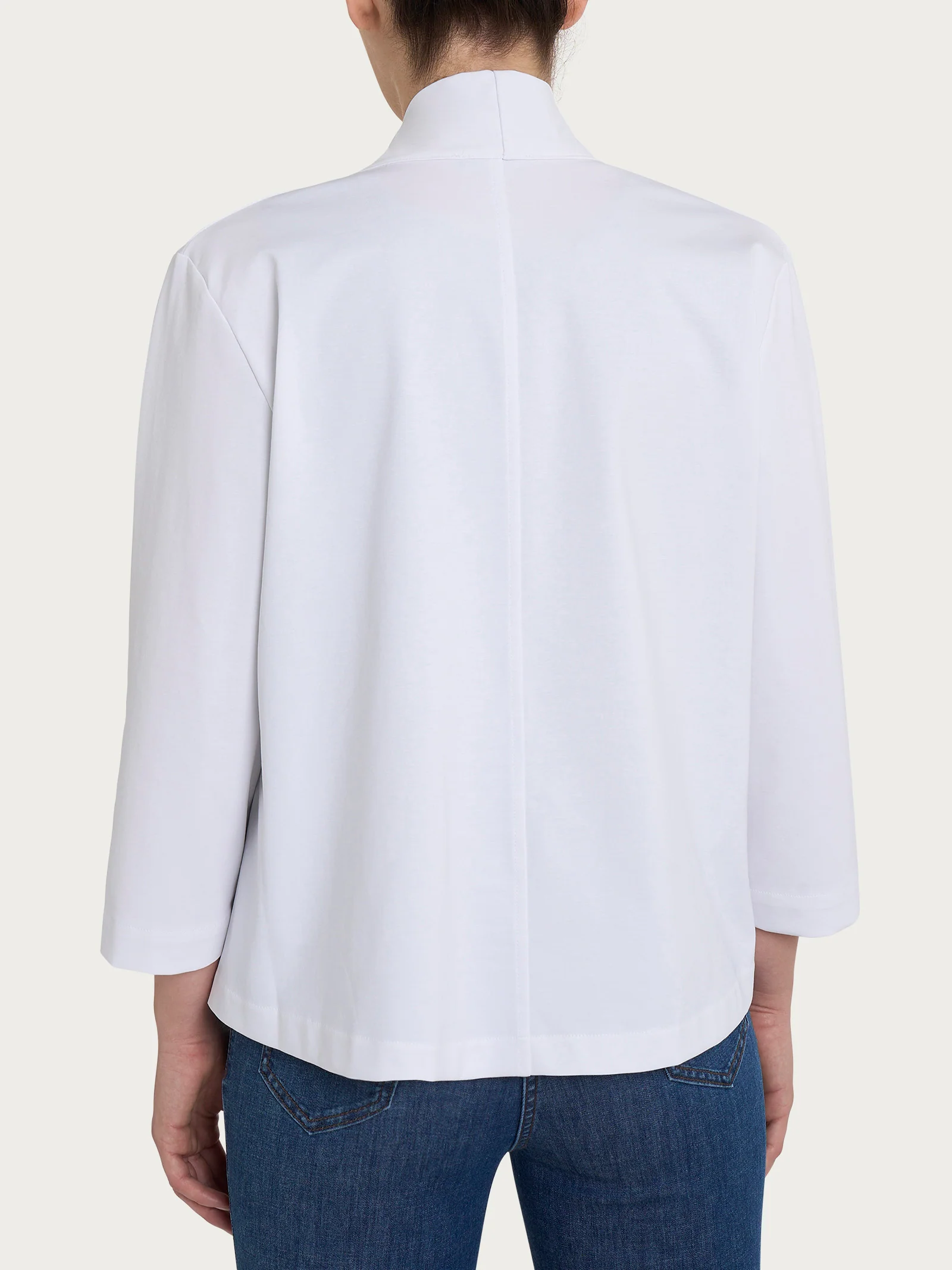 Cardigan aperto in Compact Light - Bianco - Image 2