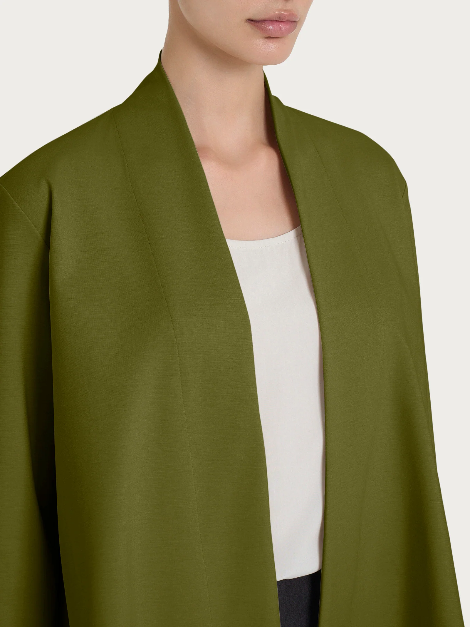 Cardigan aperto in Compact Light - Sphagnum - Image 3