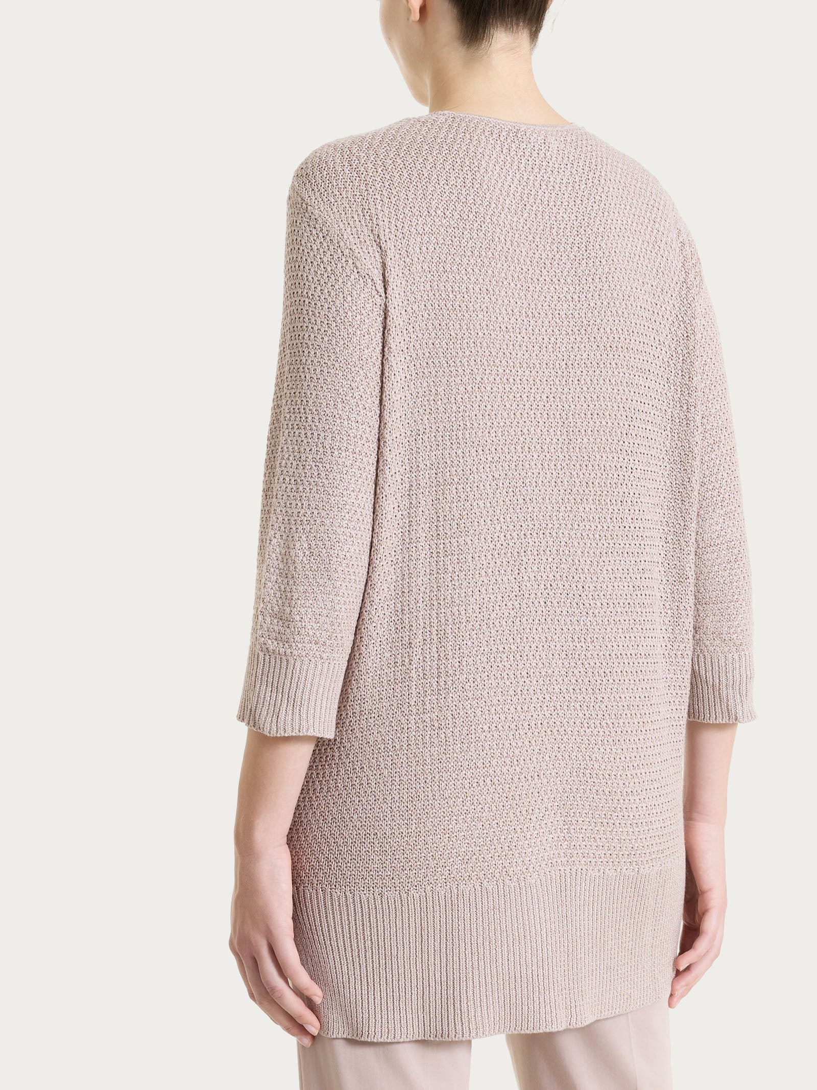 Cardigan aperto in Lurex Rice Stitch - Sphinx - Image 2
