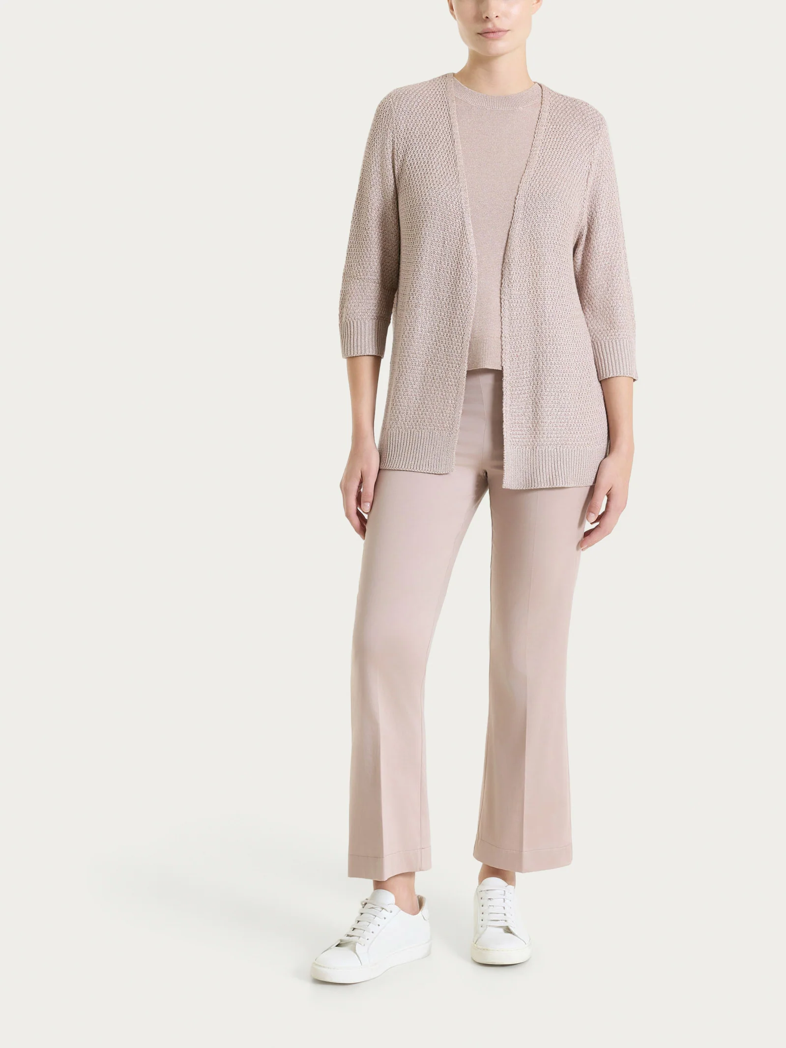 Cardigan aperto in Lurex Rice Stitch - Sphinx - Image 4