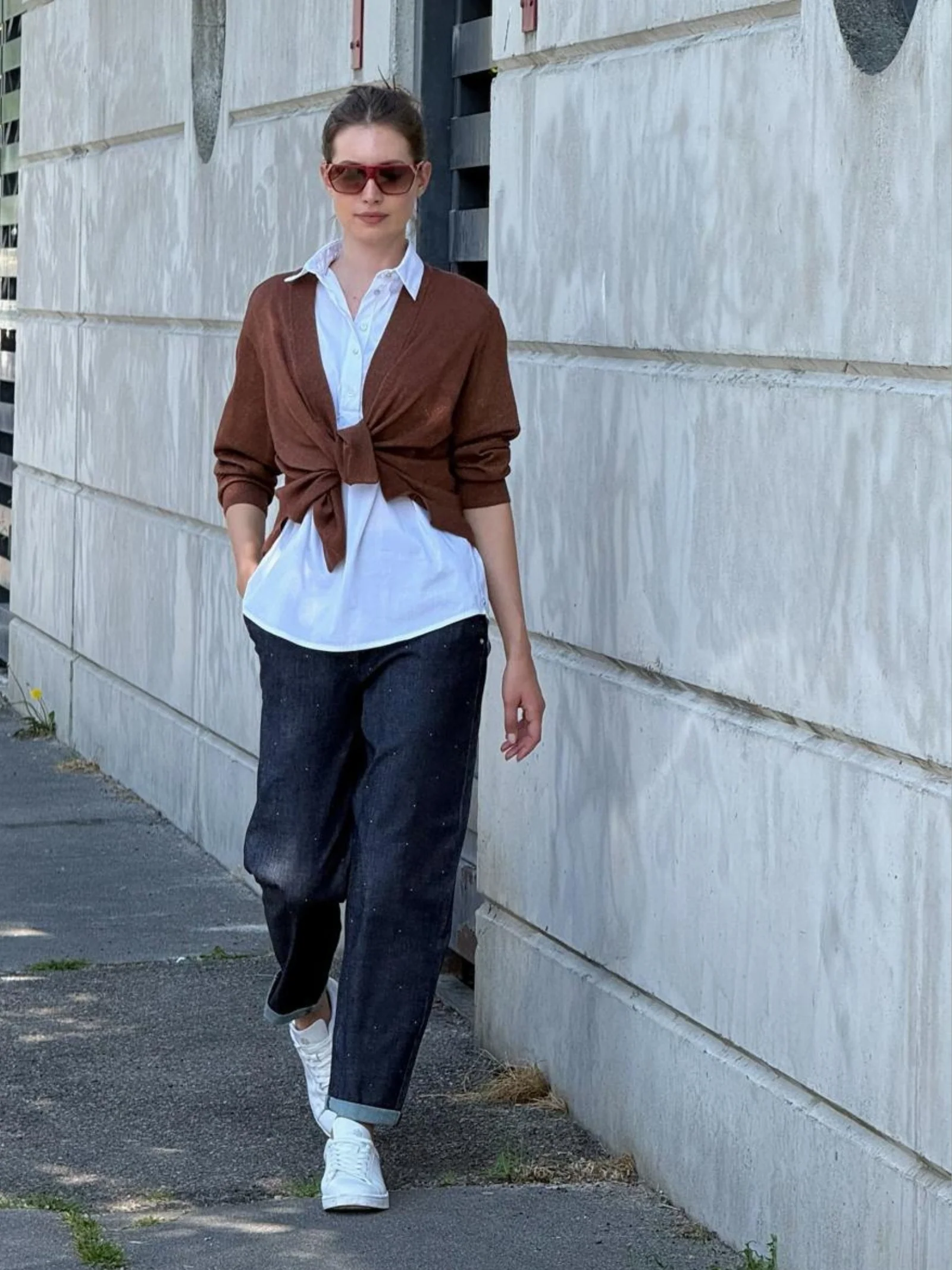 Cardigan aperto in Lurex Summertime - Cappuccino - Image 5