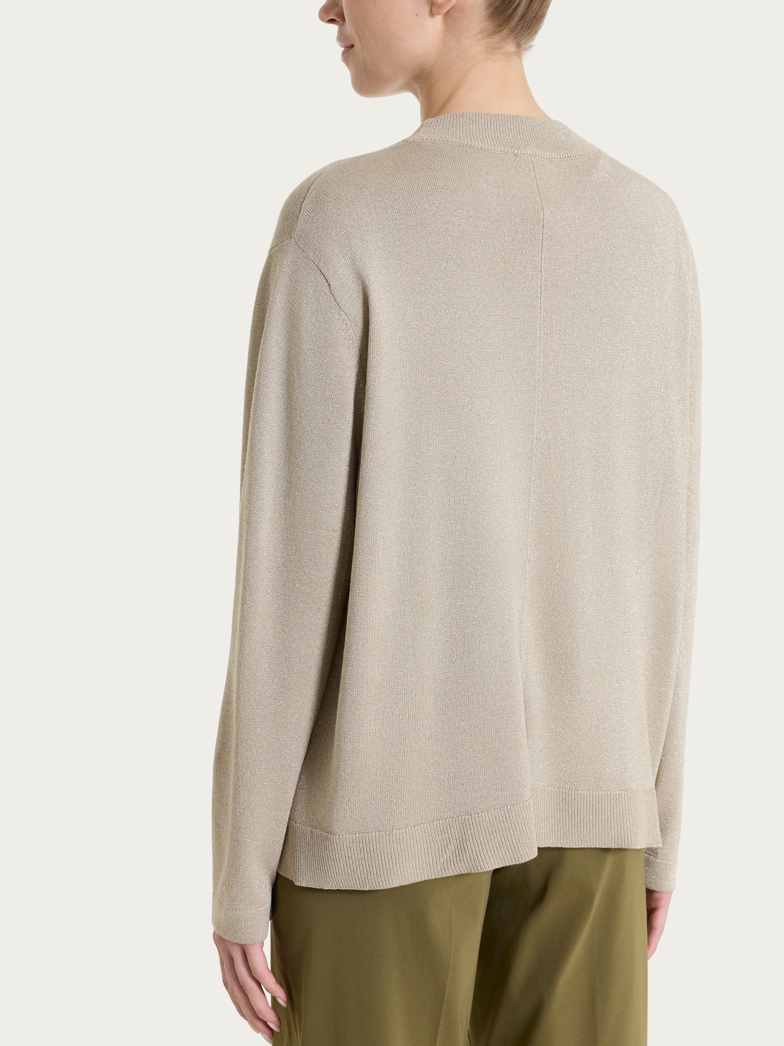 Cardigan aperto in Lurex Summertime - Crockery - Image 2