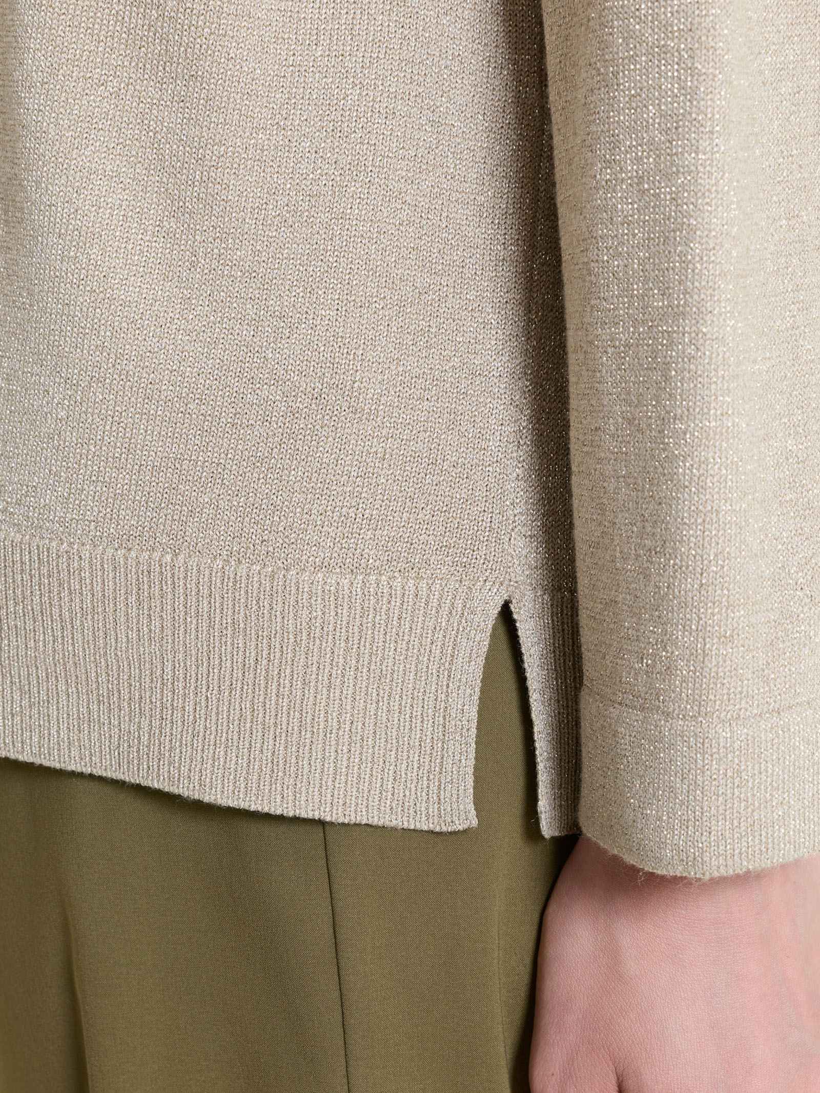 Cardigan aperto in Lurex Summertime - Crockery - Image 3