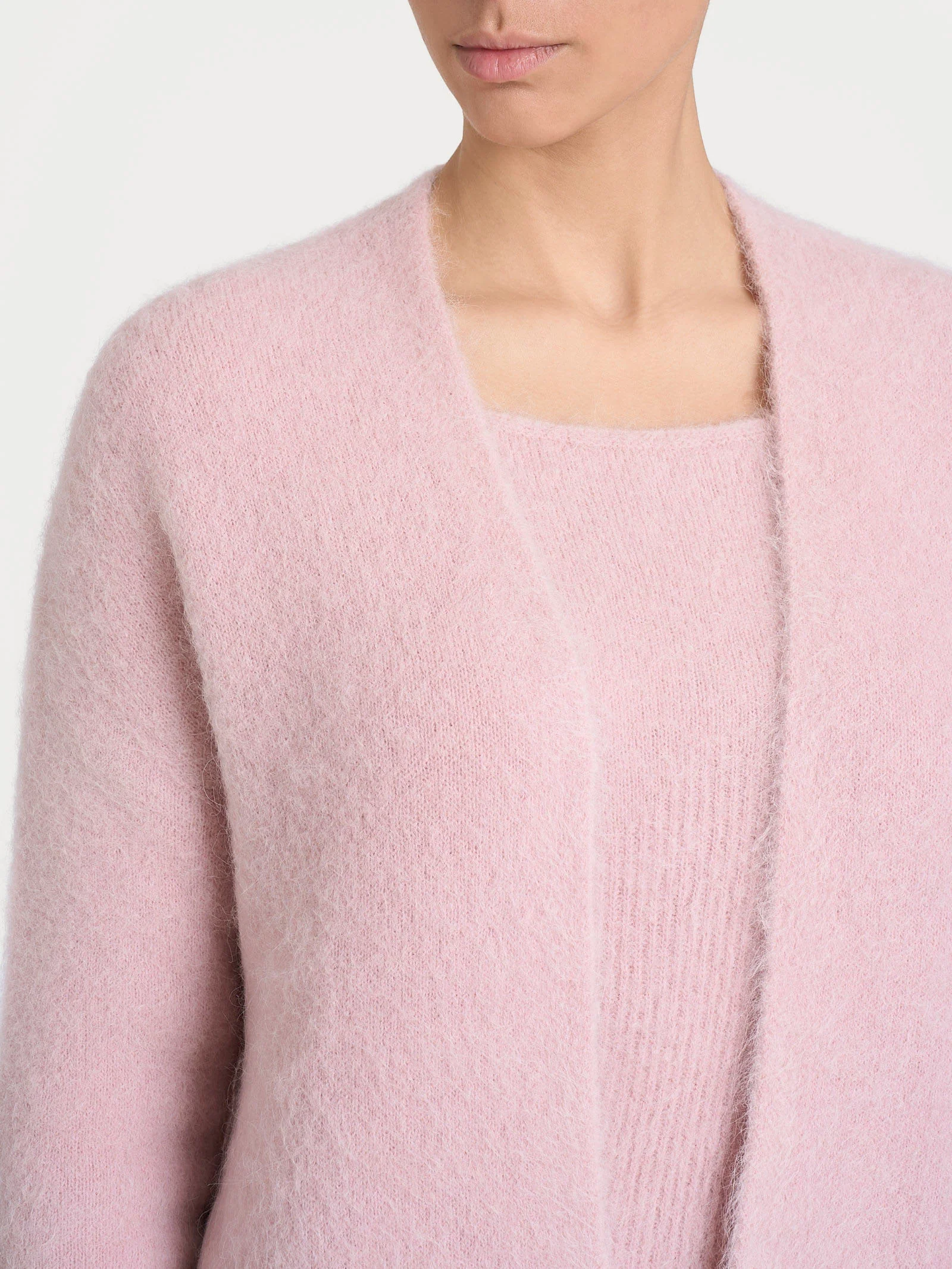 Cardigan aperto in Misto Alpaca - Cameo Rose - Image 4