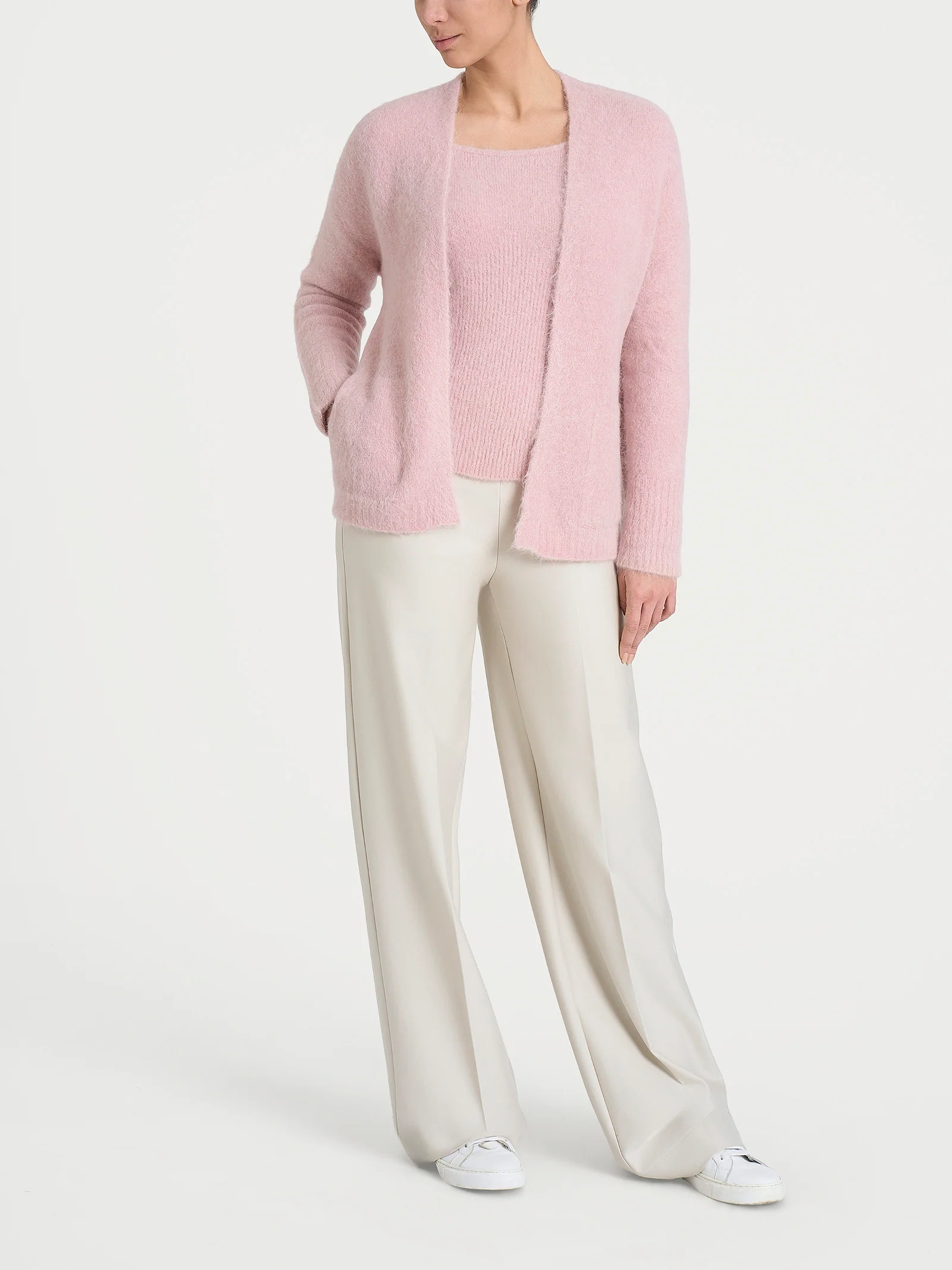 Cardigan aperto in Misto Alpaca - Cameo Rose - Image 5