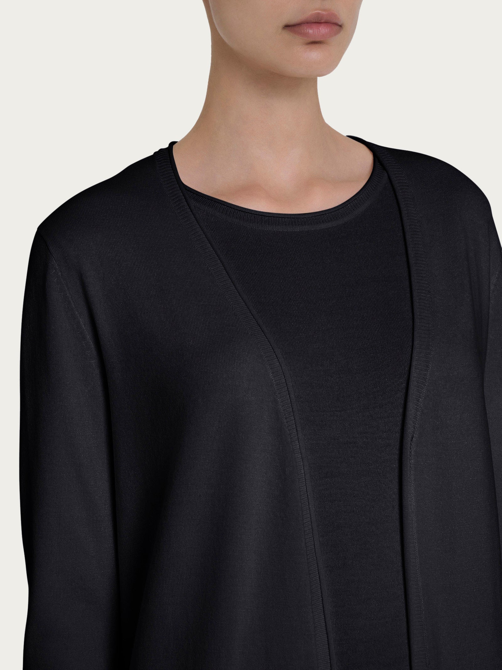 Cardigan aperto in Summertime - Nero - Image 3