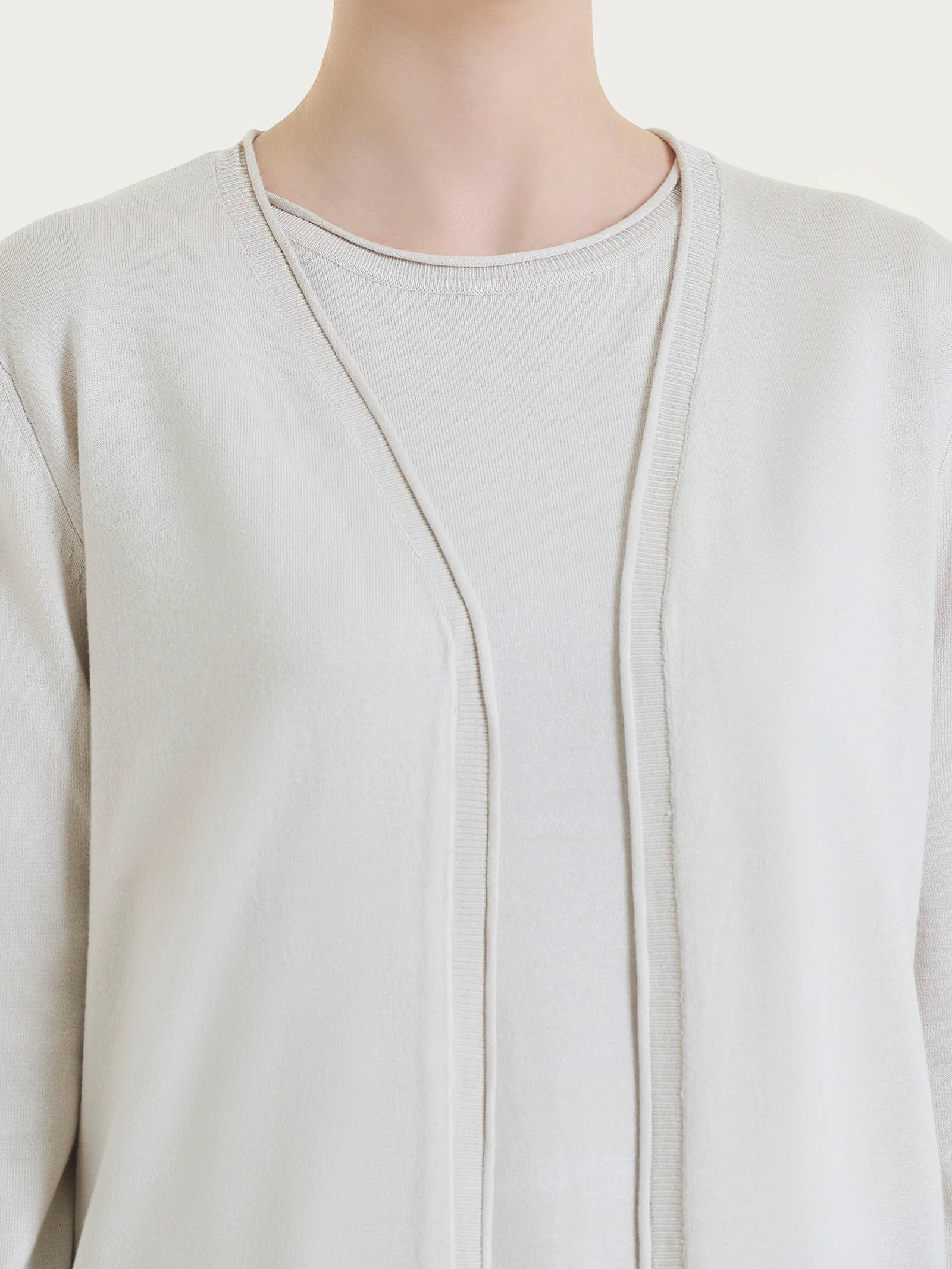 Cardigan aperto in Summertime - Champignon - Image 3