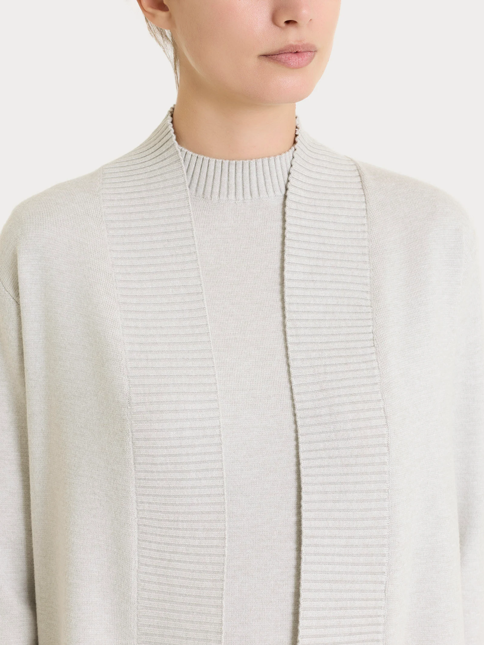 Cardigan aperto in Super Soft  - CHAMPIGNON MEL. - Image 3