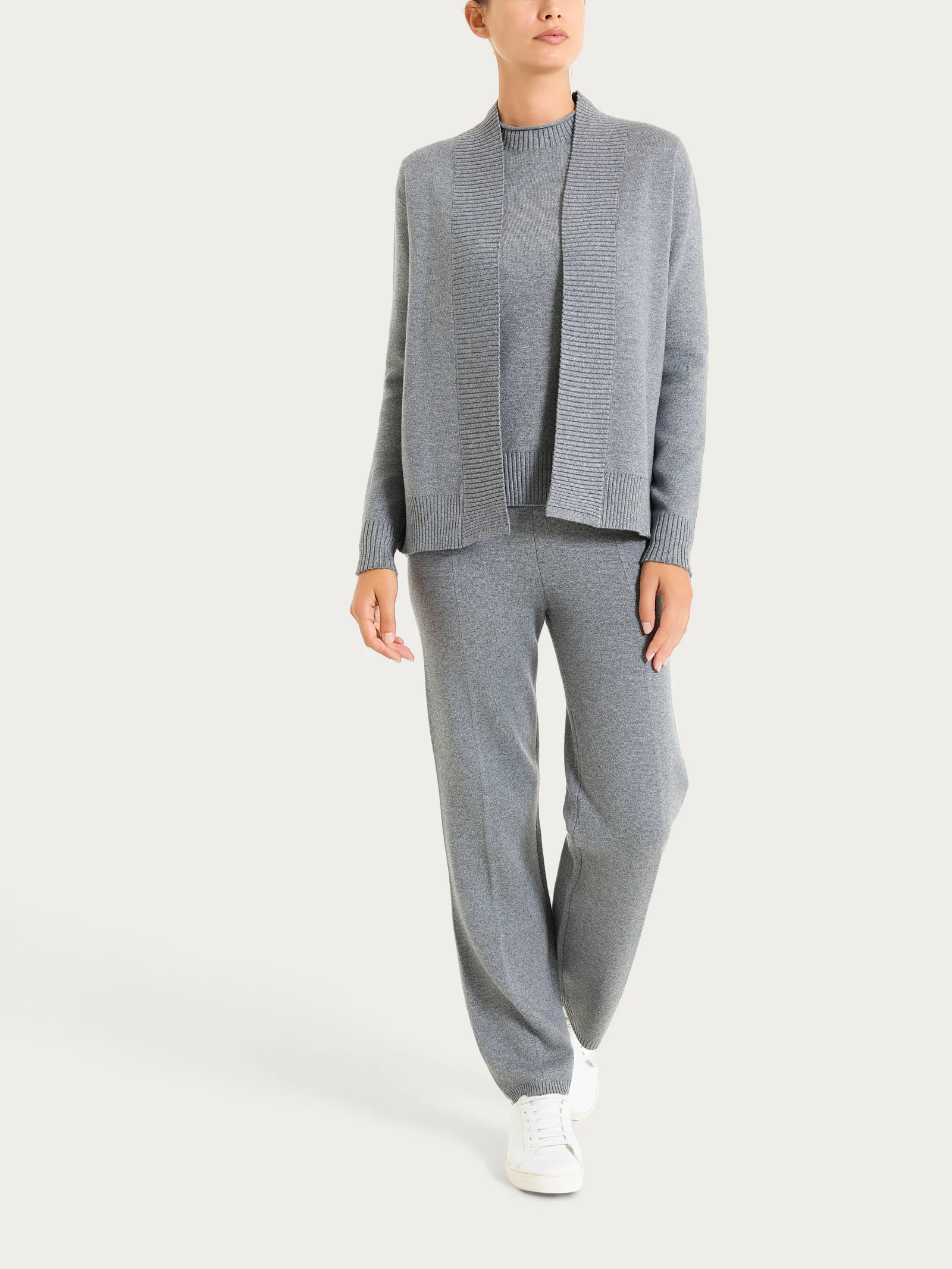 Cardigan aperto in Super Soft - Ferro Mel. - Image 4