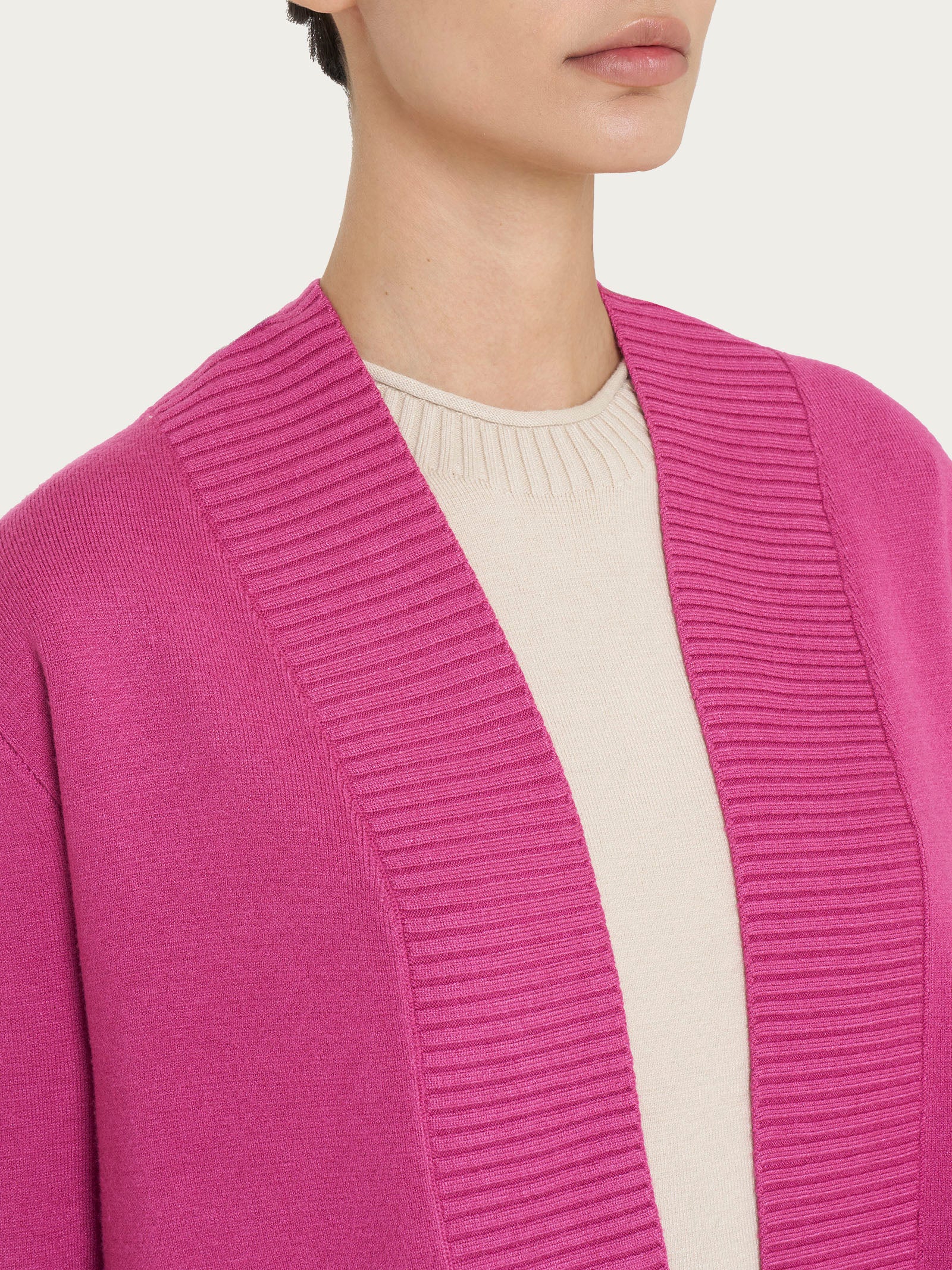 Cardigan aperto in Super Soft  - Red Violet - Image 3