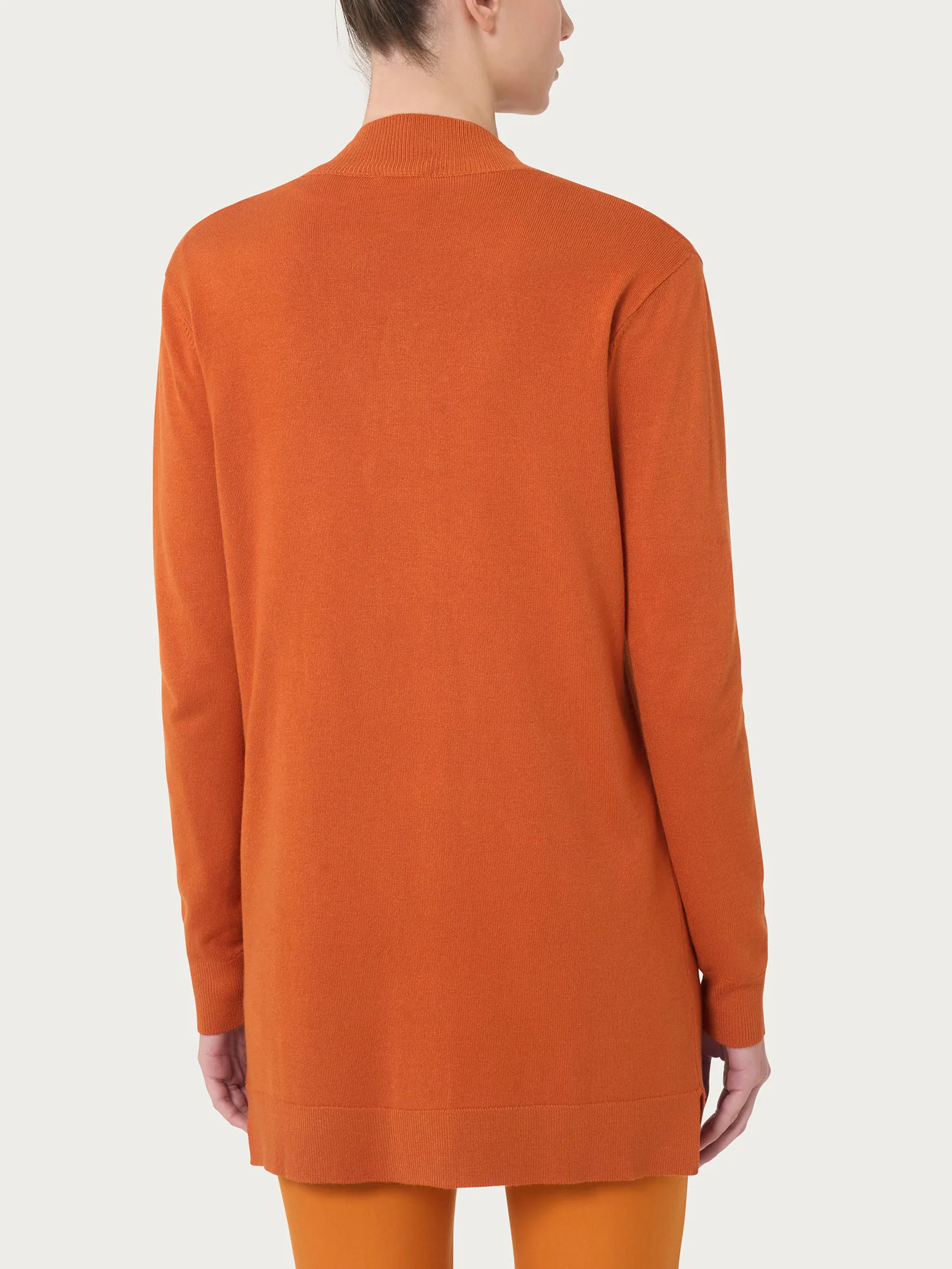 Cardigan con bottoni Four Seasons - Rust - Image 3