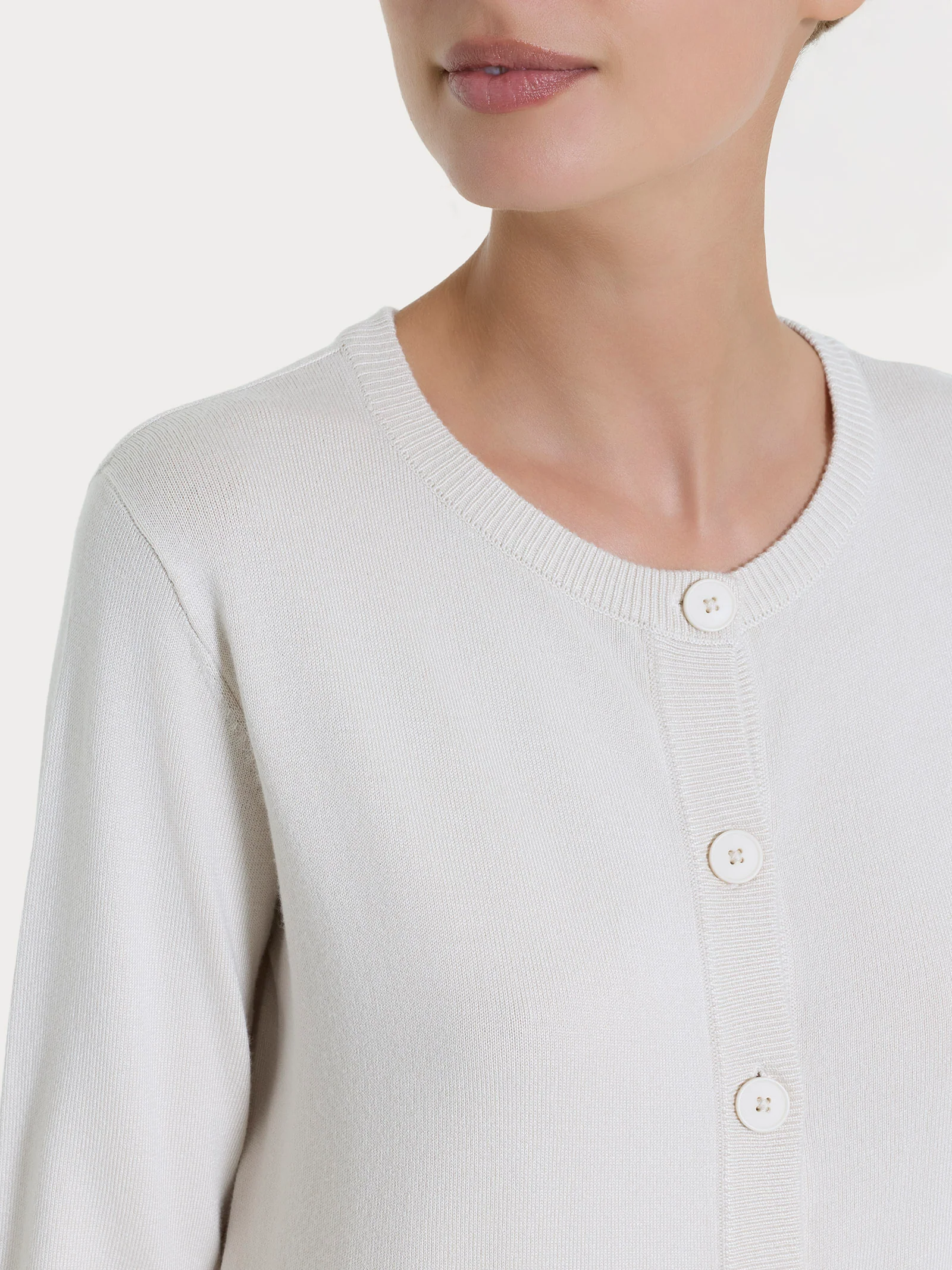 Cardigan con bottoni Four Seasons - Champignon - Image 5