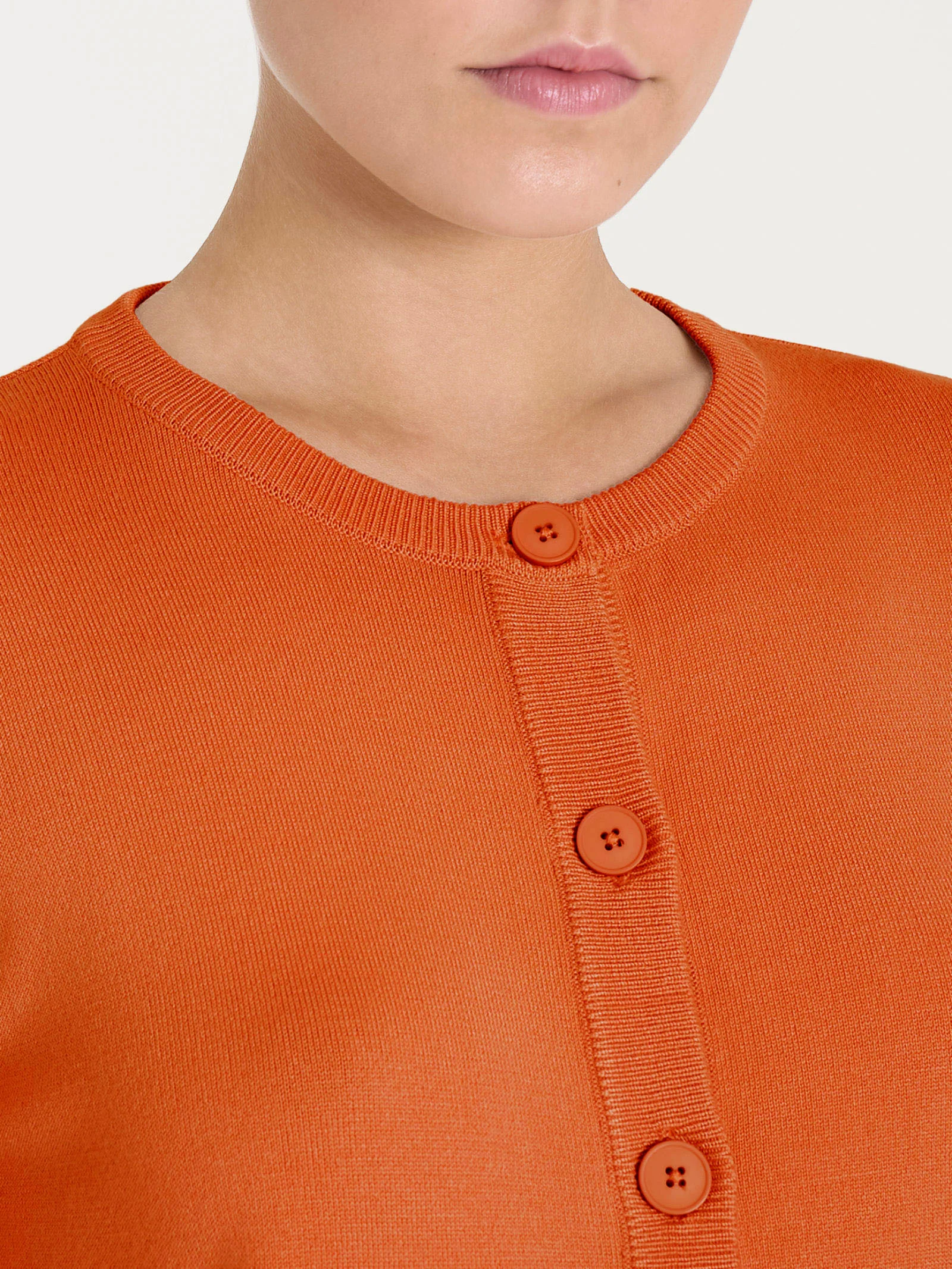 Cardigan con bottoni Four Seasons - Rust - Image 3