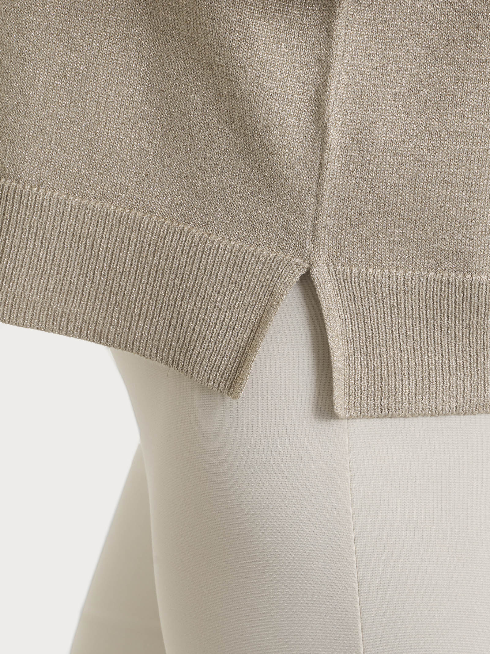 Cardigan con bottoni in Lurex Summertime - Crockery - Image 3