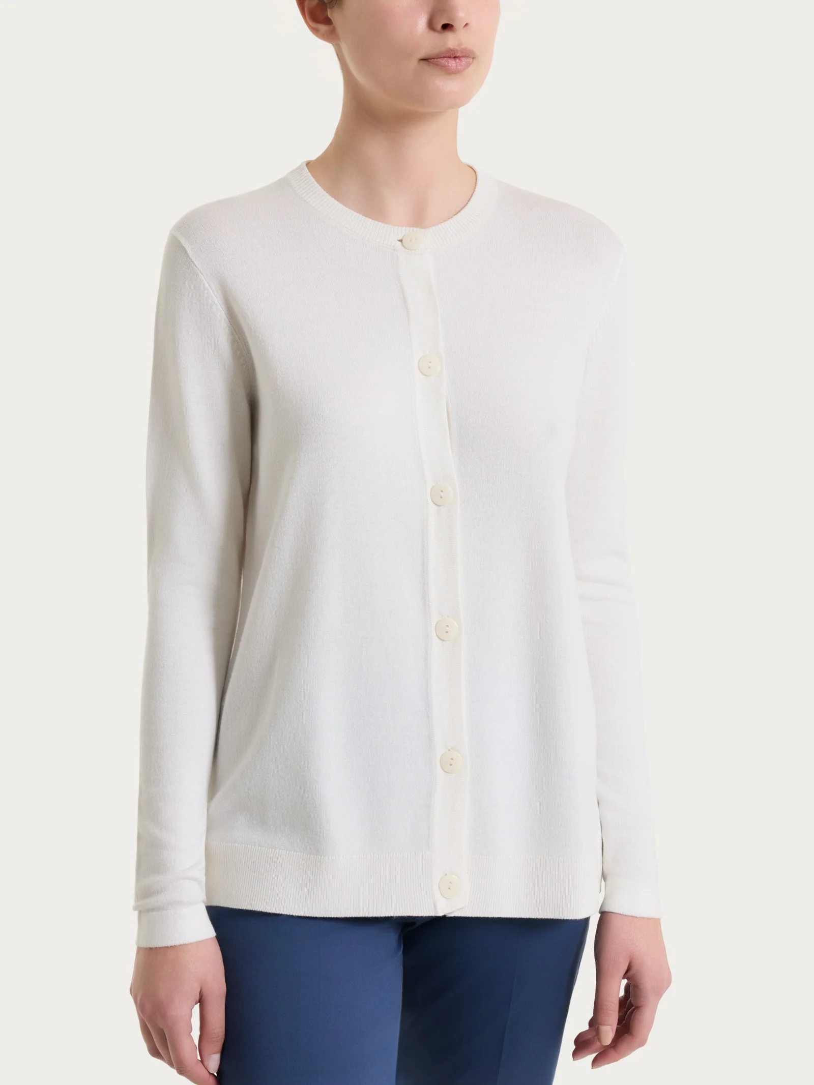 Cardigan con bottoni in Summertime - Avorio