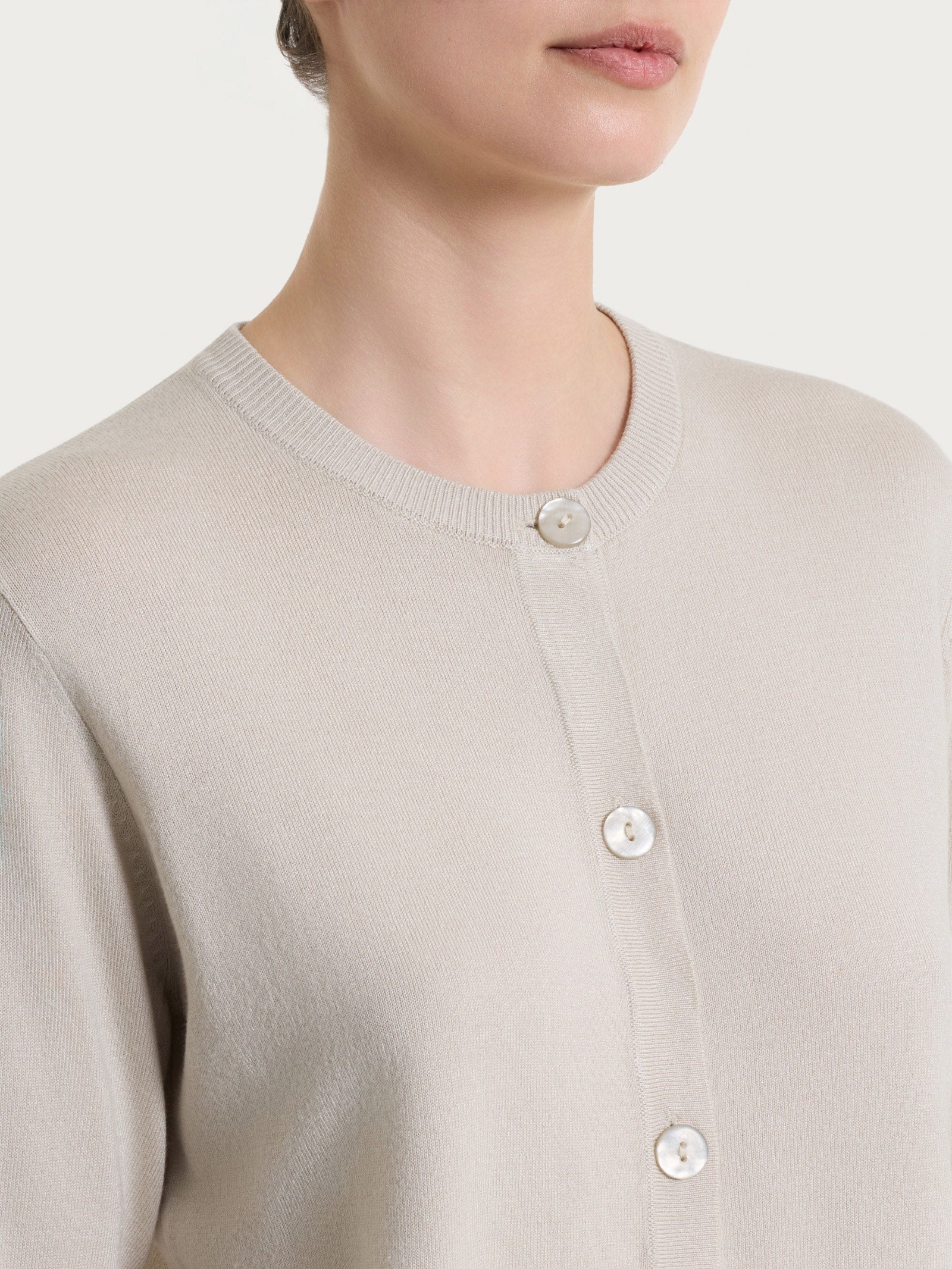 Cardigan con bottoni in Summertime - Champignon - Image 4