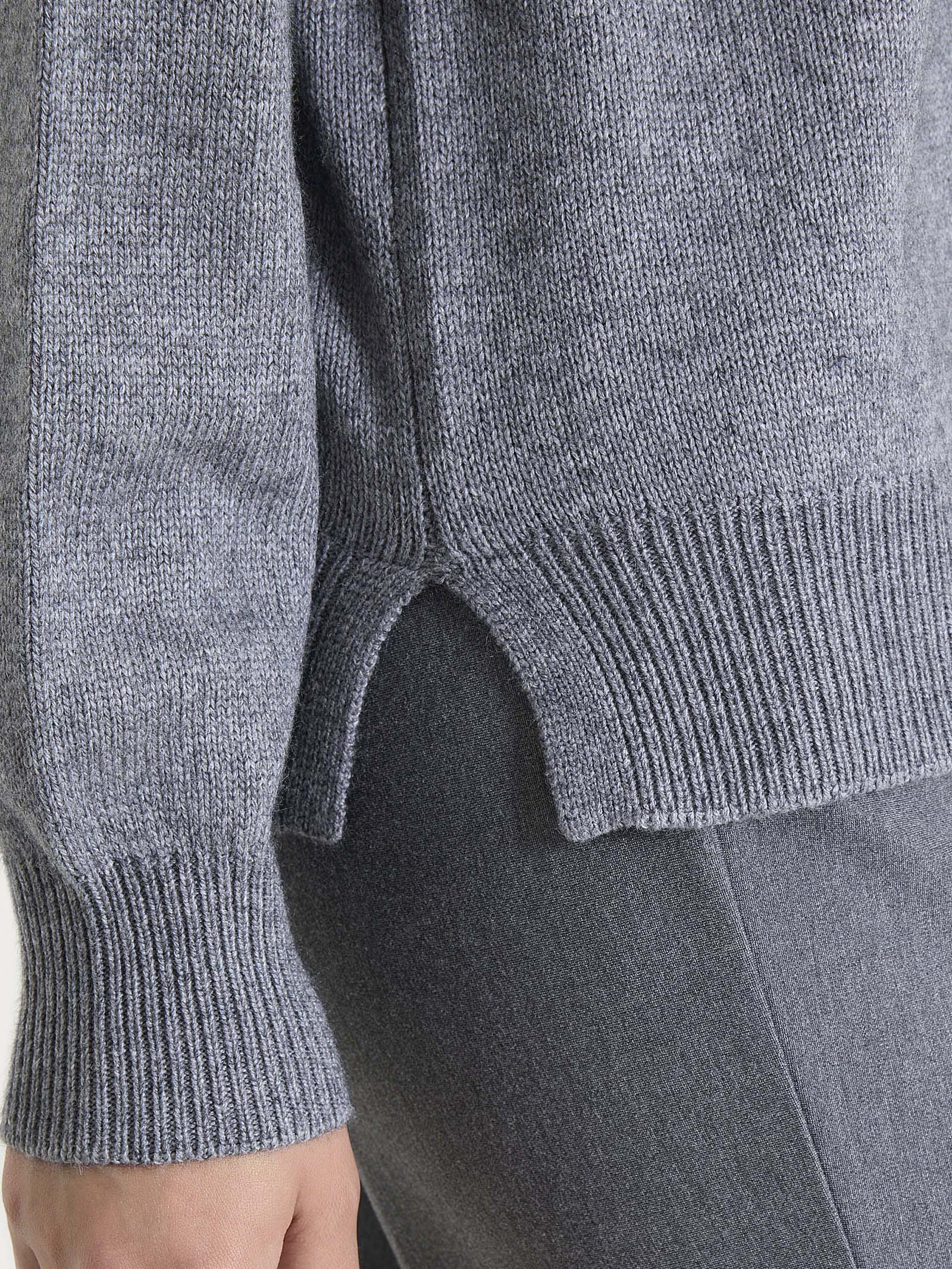 Cardigan con collo alto in Natural Soft - Ferro Mel. - Image 3