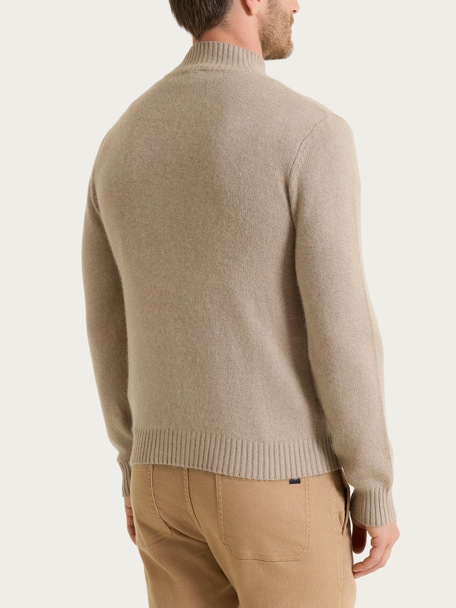 Cardigan con collo alto in Natural Soft - Glace' Mel. - Image 2